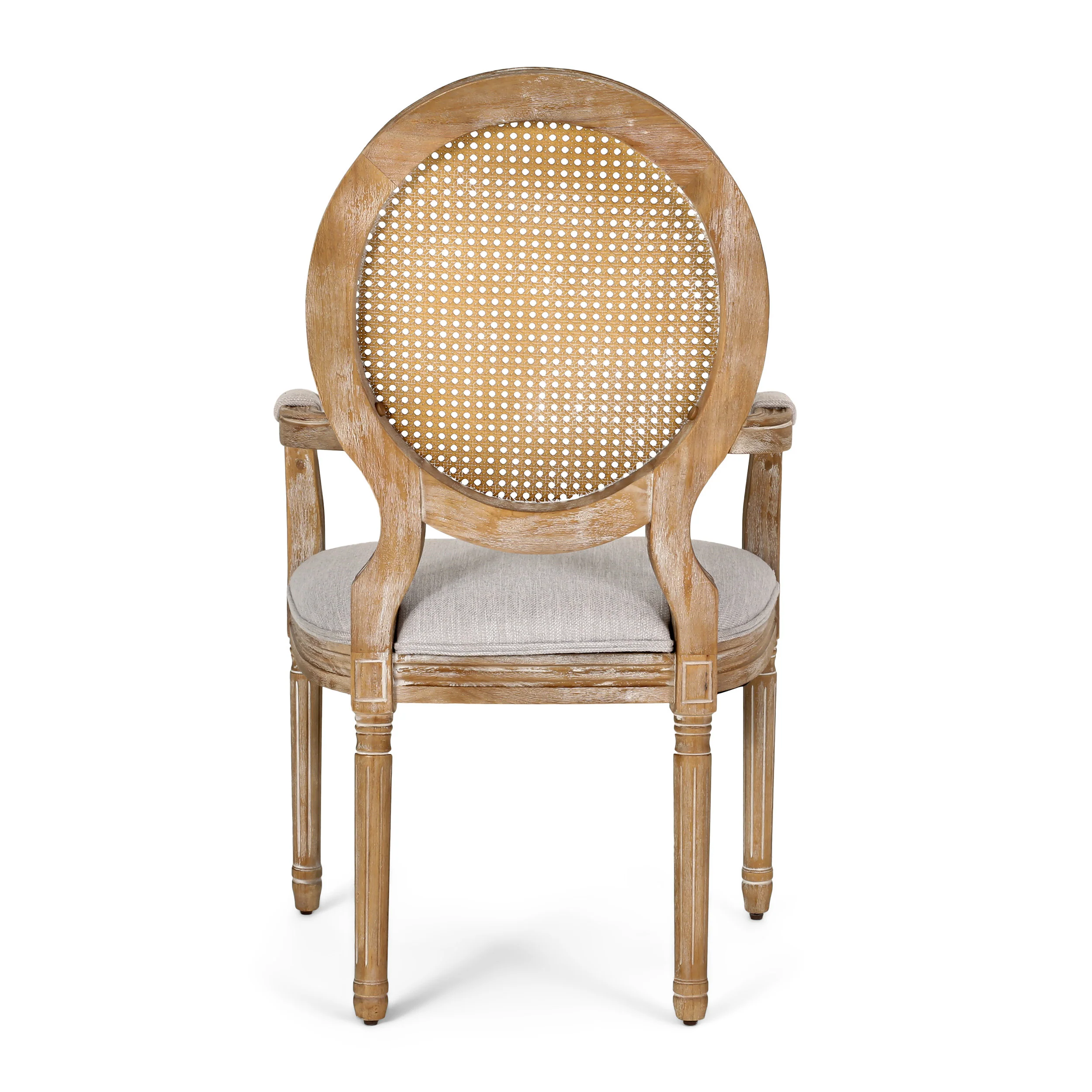 Aisenbrey French Country Wood and Cane Upholstered Dining Chair - furnishings