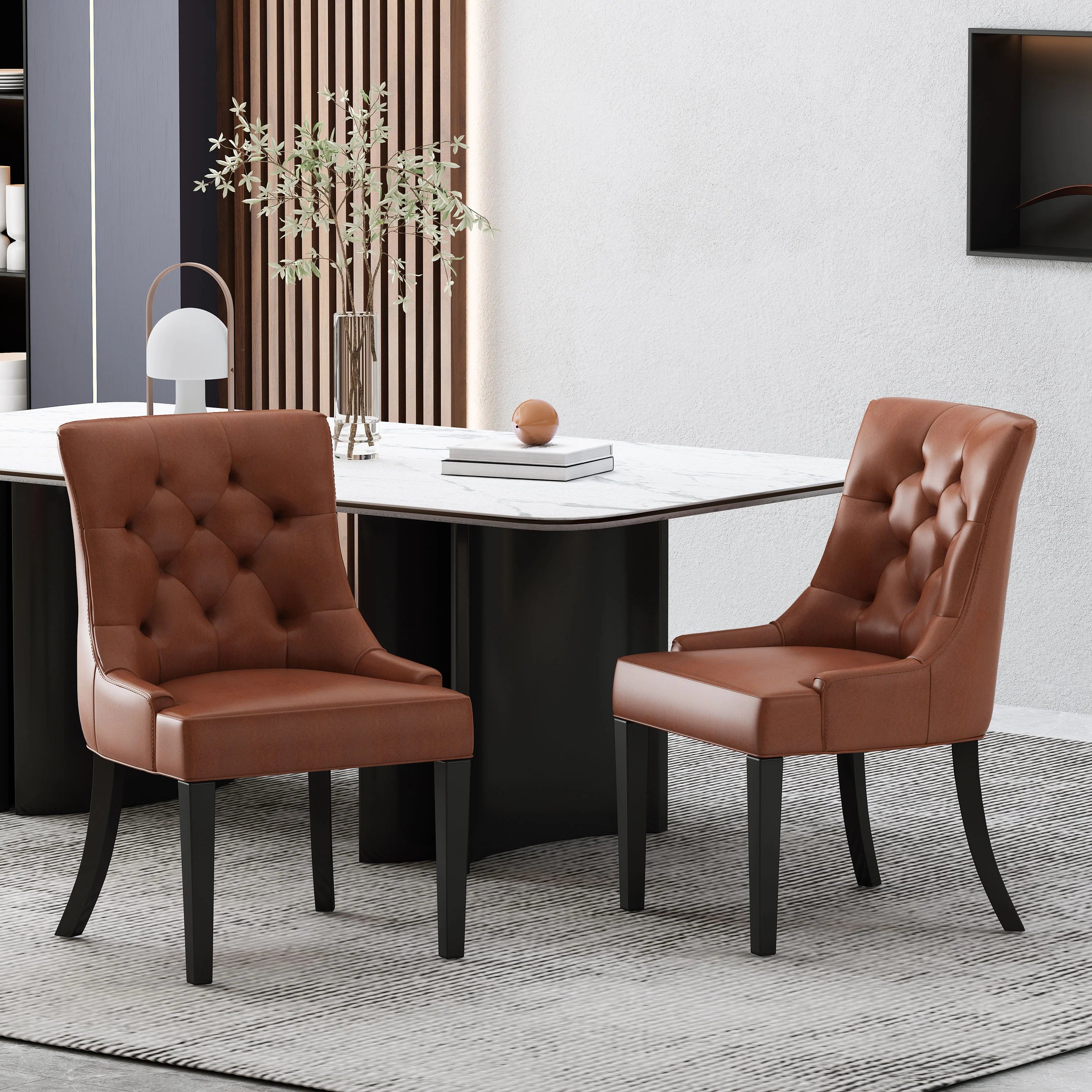 Maggie Contemporary Tufted Dining Chairs, Set of 2 - furnishings