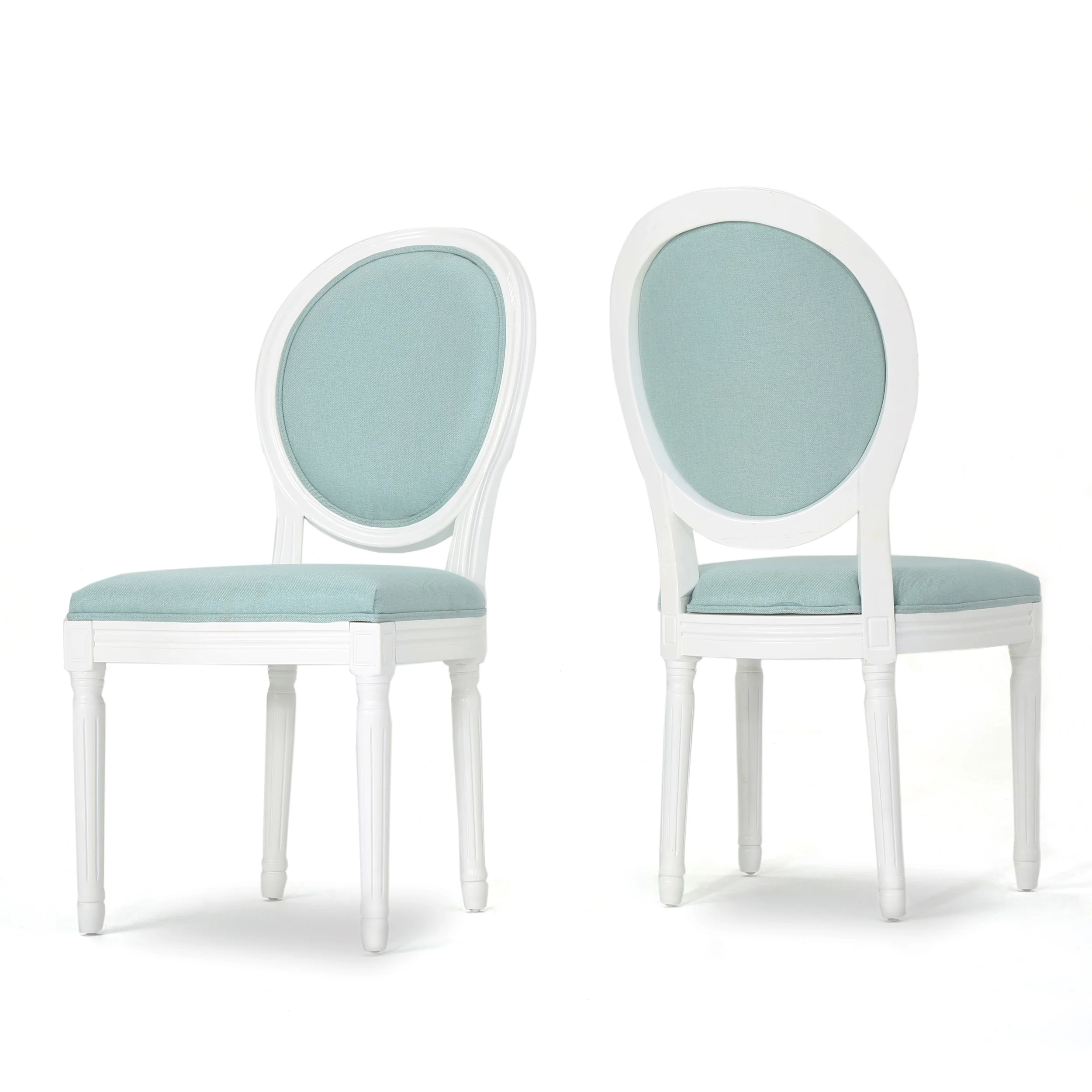 Adelise Traditional Light Blue Upholstered Fabric Dining Chairs (Set of 2) - furnishings