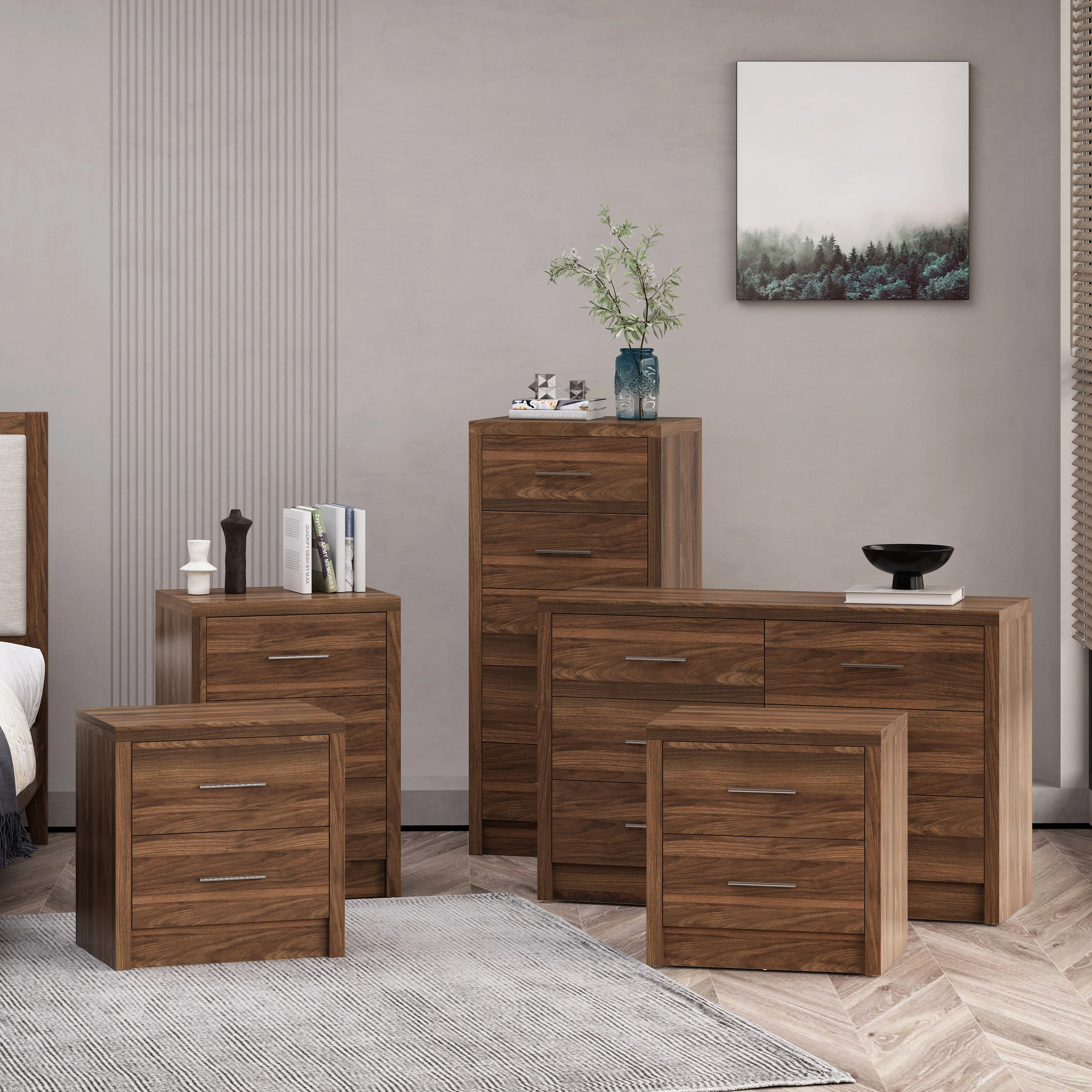 Marlette Modern 5 Piece Bedroom Set - furnishings