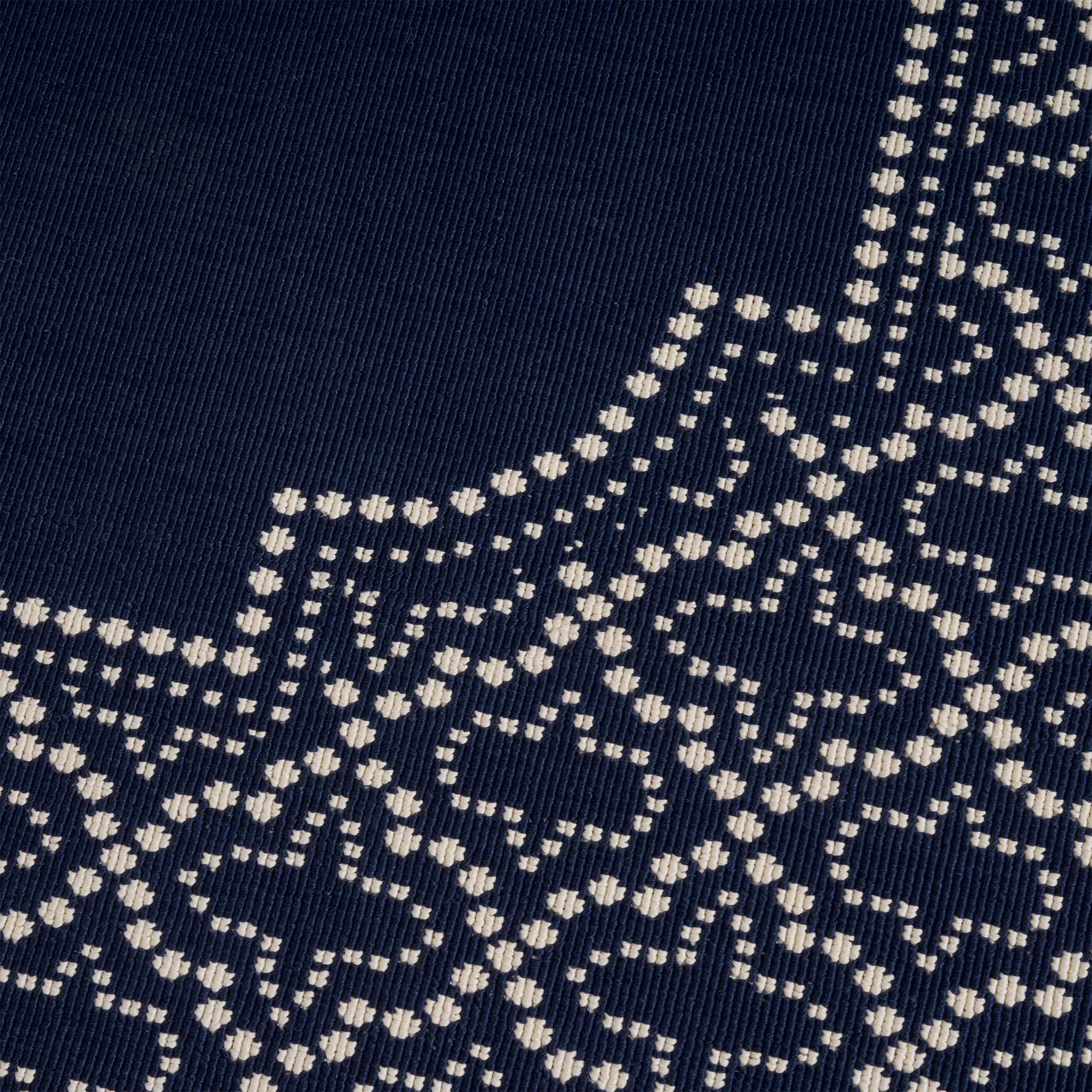 Madeline Outdoor Border Area Rug, Navy and Ivory - furnishings