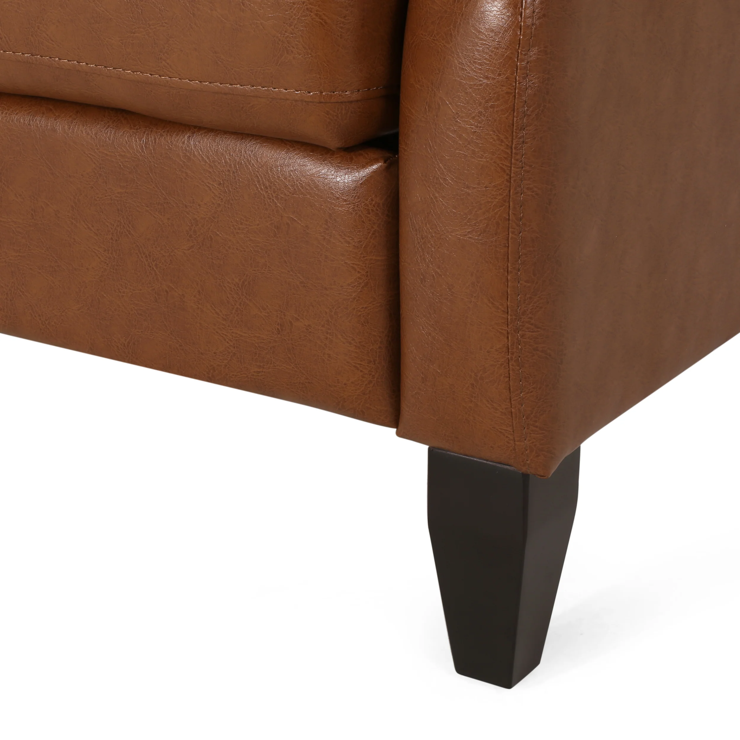 Loubar Contemporary Faux Leather Tufted Pushback Recliner - furnishings