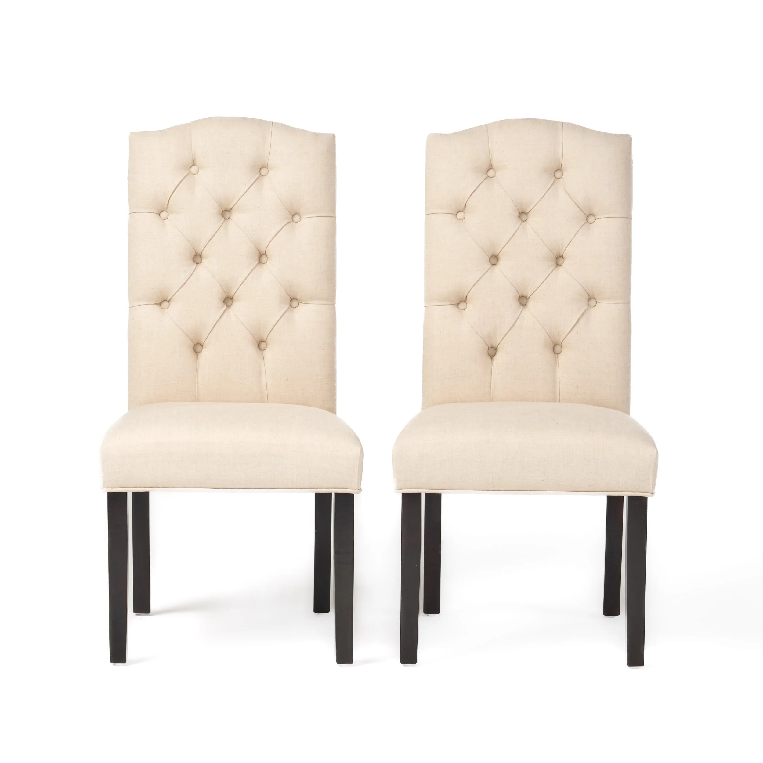 Clark Button Tufted Fabric Dining Chair with Tapered Legs, Set of 2 - furnishings