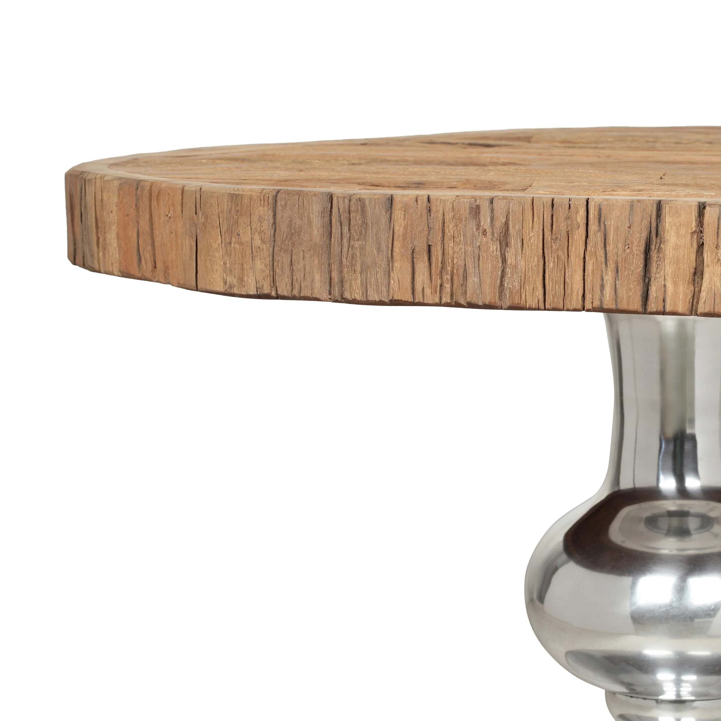 Oxton Handcrafted Rustic Glam Coffee Table with Raw Wood Tabletop - furnishings
