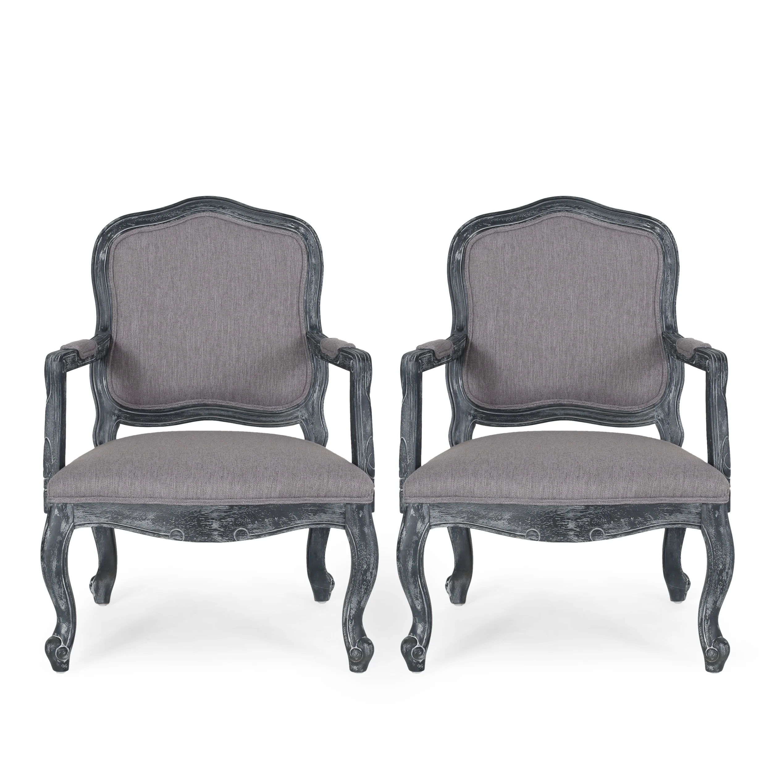 Stene French Country Wood Upholstered Dining Armchair - furnishings