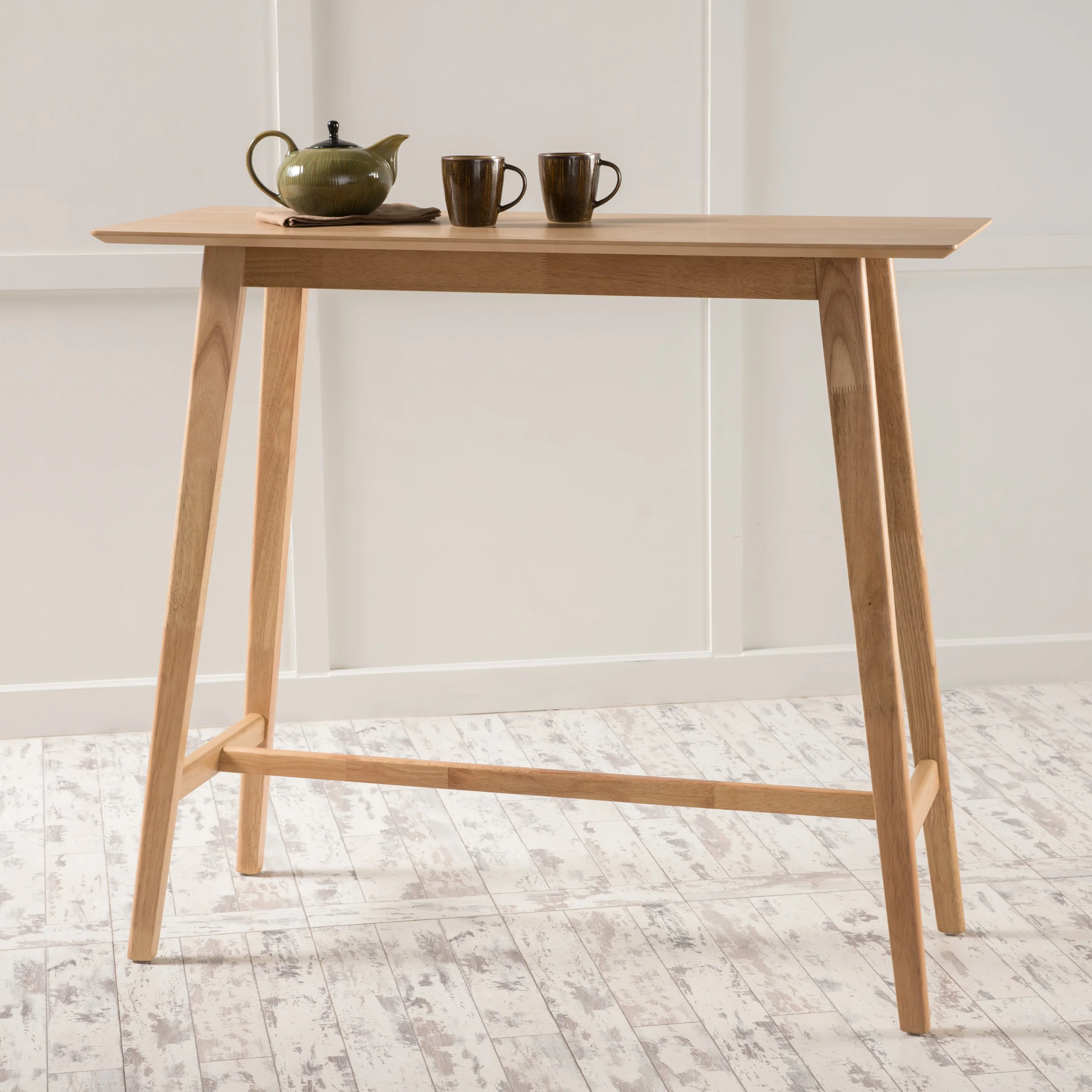 Margaret Mid-Century Rectangular Bar Table with Tapered Legs - furnishings