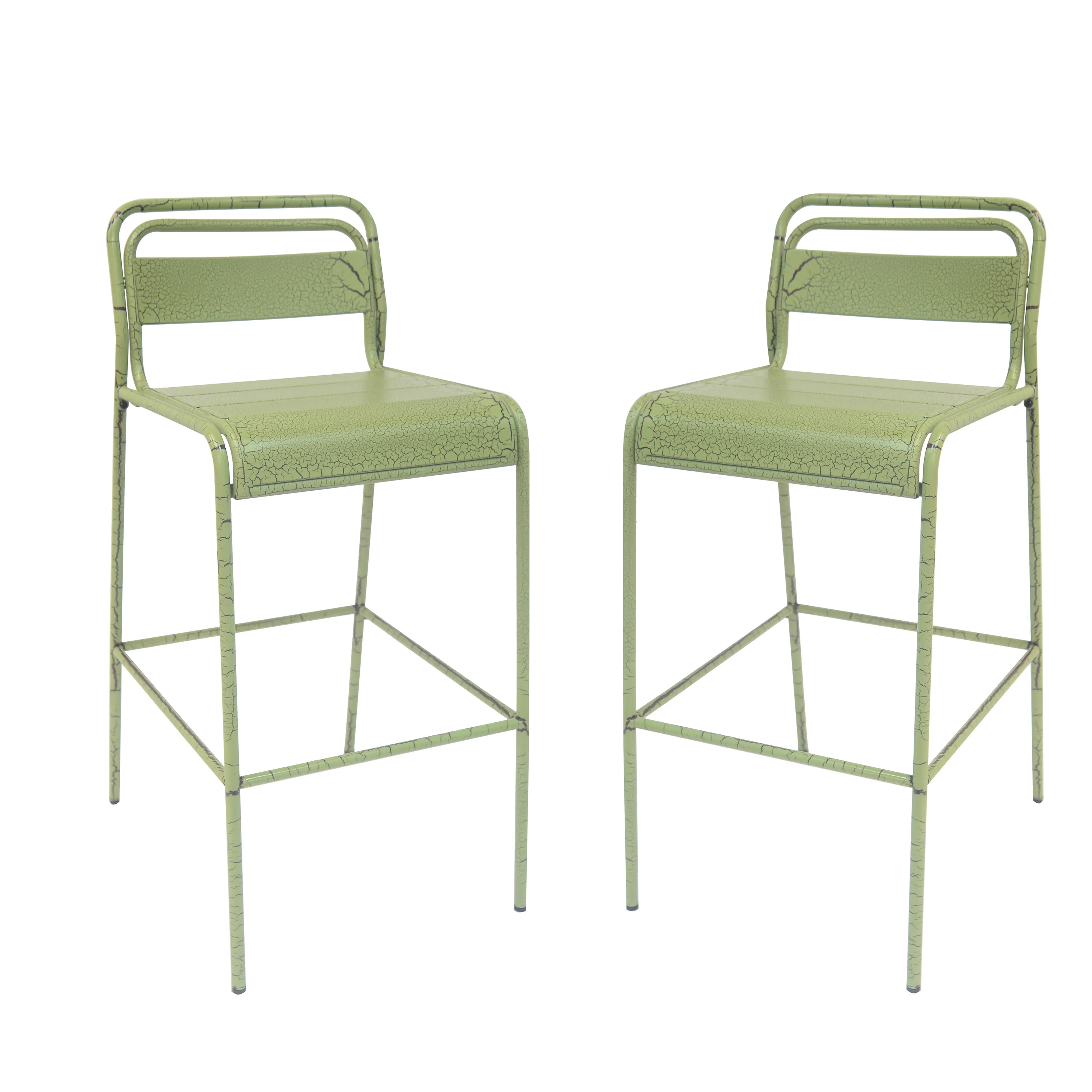 Liam Outdoor Patio Bar Stools, Iron, Set of 2 - furnishings