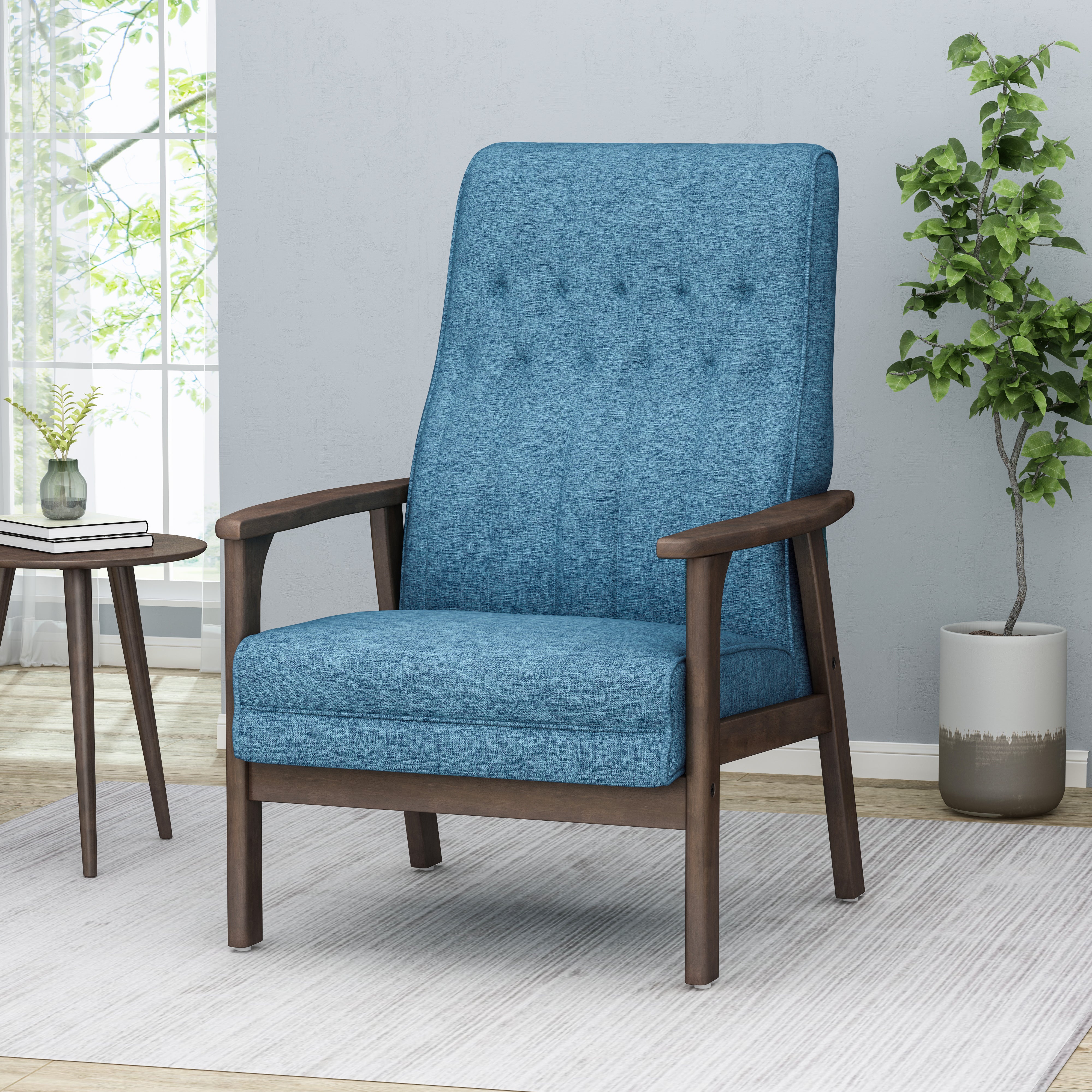 Katharine Mid-Century Fabric Modern Accent Chair - furnishings