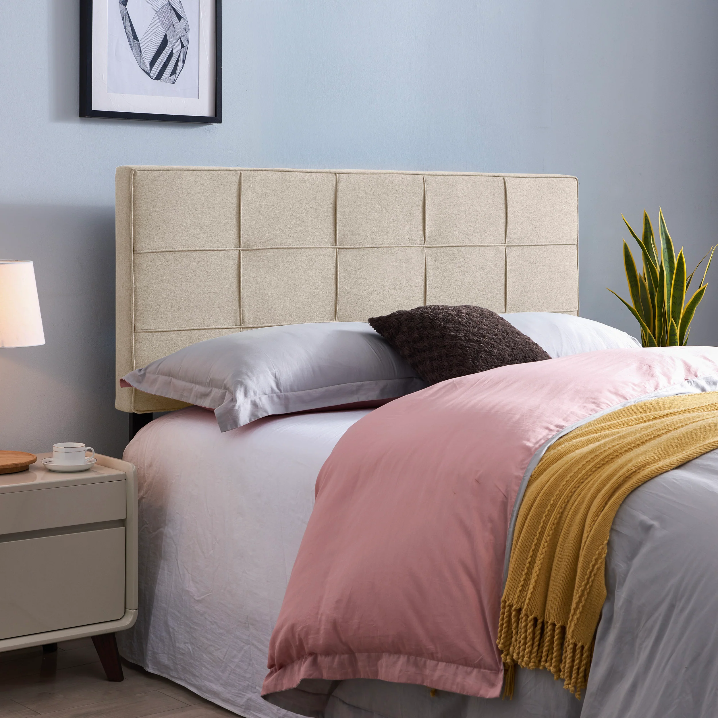Messyah Contemporary Upholstered Queen/Full Headboard - furnishings