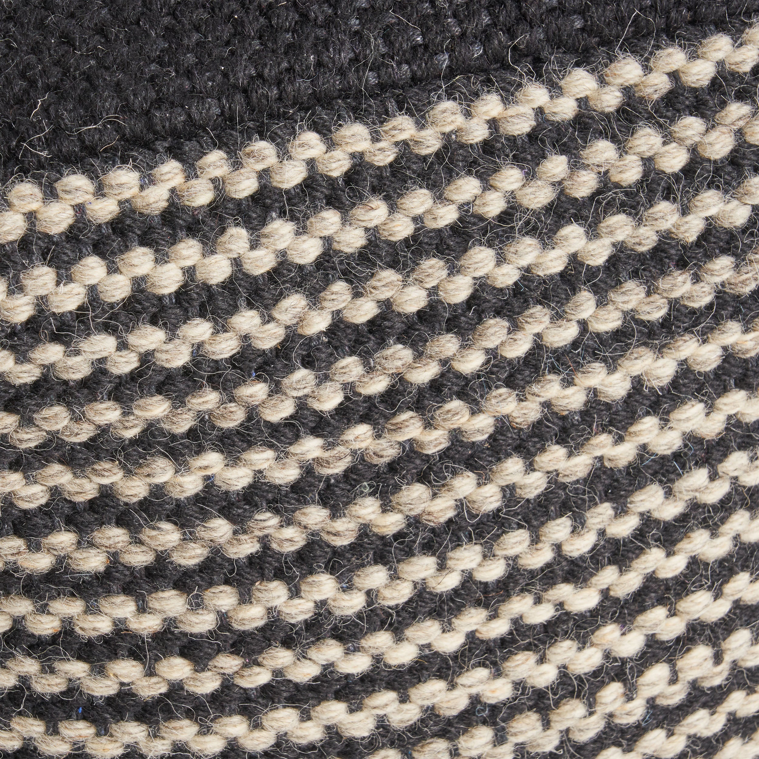 Allyssa Boho Wool and Cotton Ottoman Pouf - furnishings