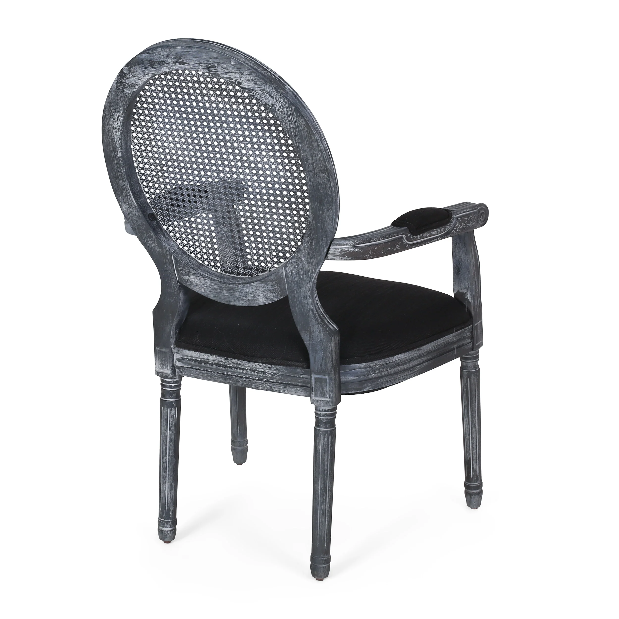 Aisenbrey French Country Wood and Cane Upholstered Dining Chair - furnishings