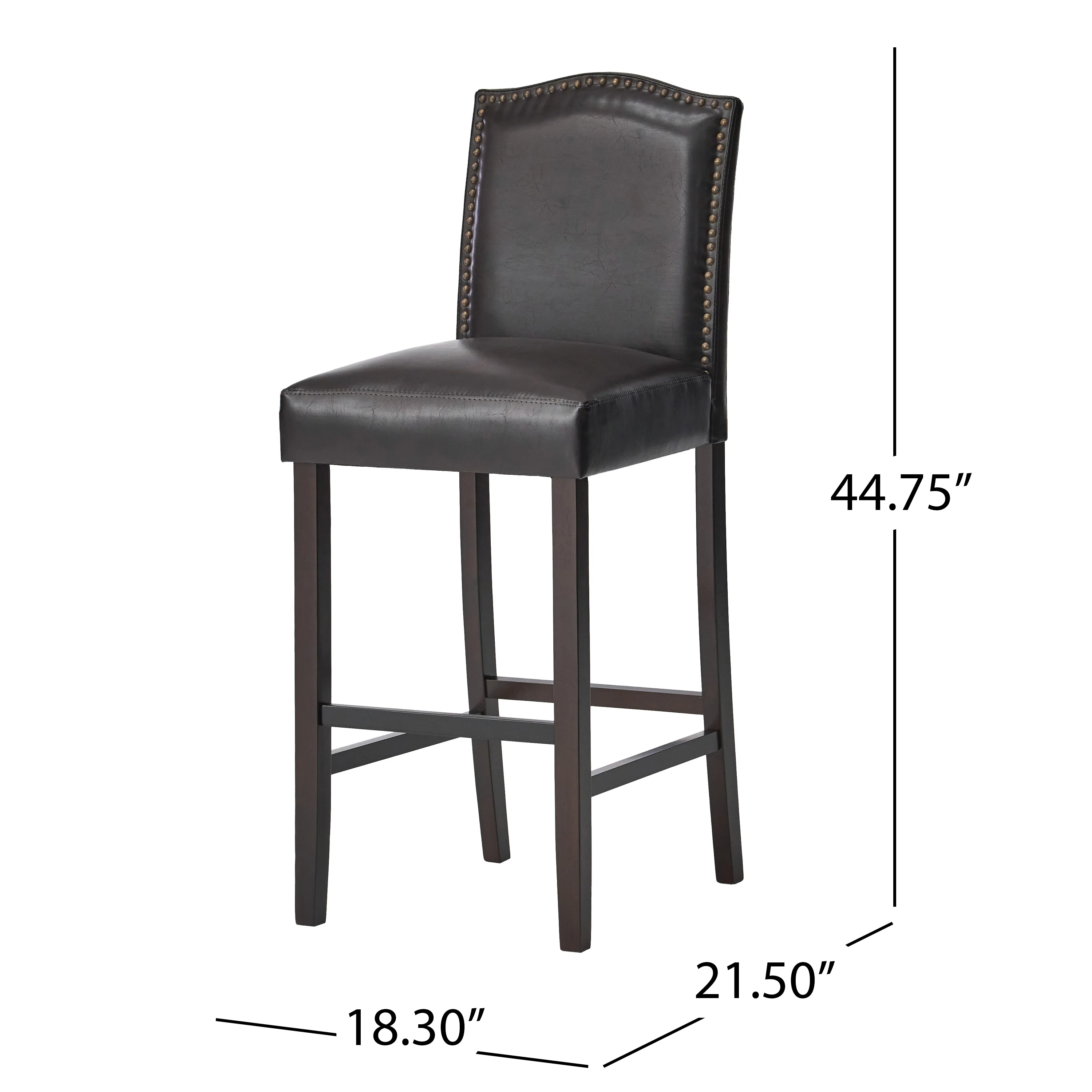 Kainu Brown Leather Barstools, Set of 2 - furnishings