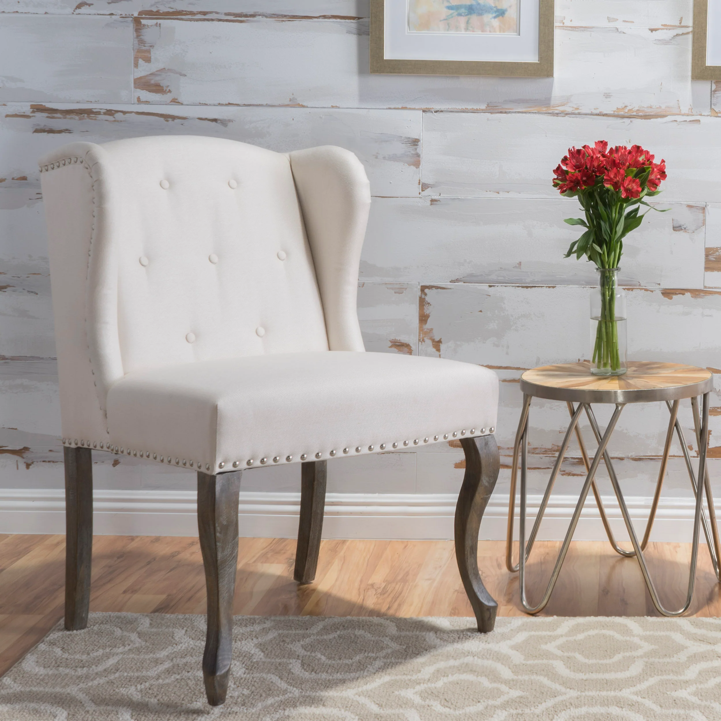 Asheville Modern Fabric Wingback Chair - furnishings
