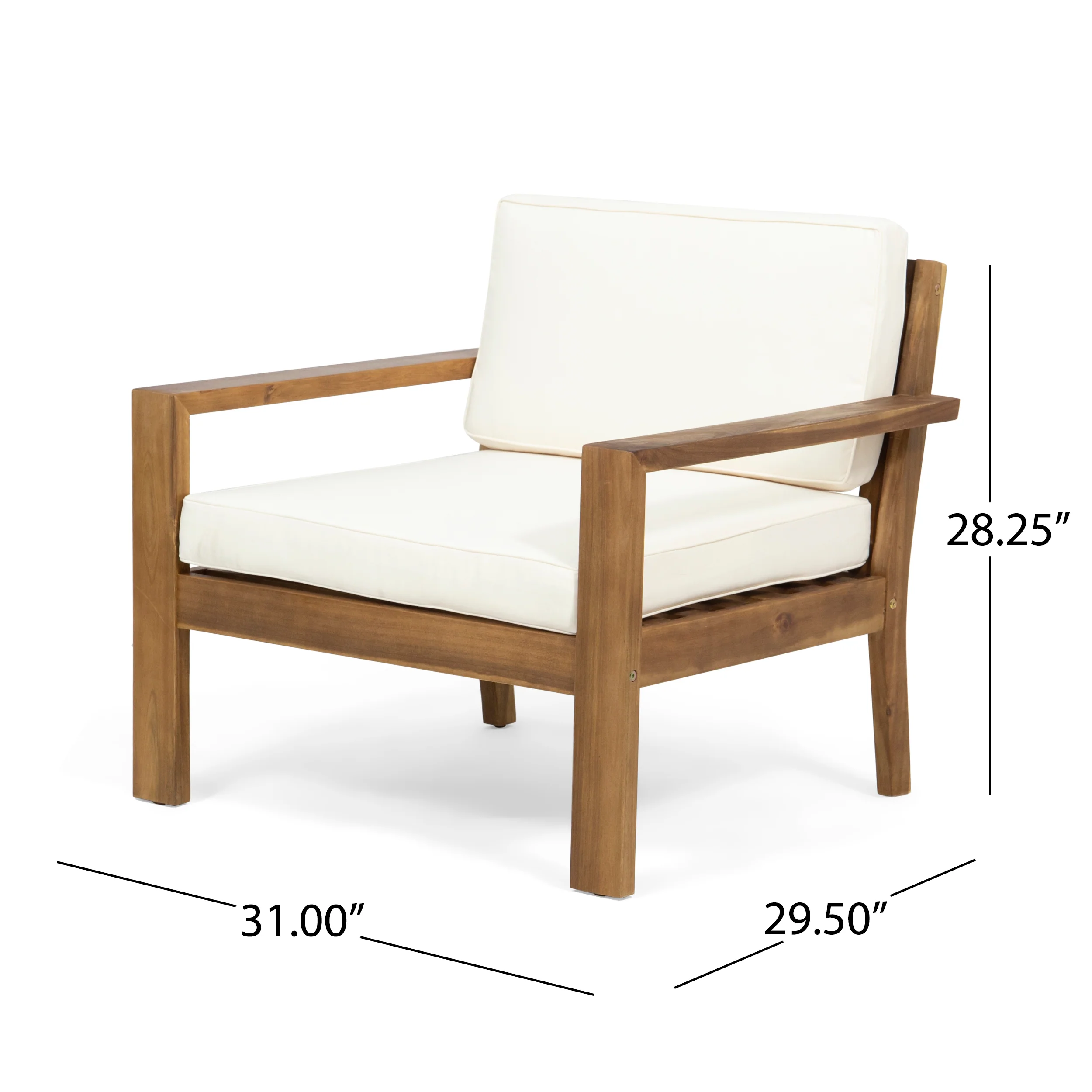 Gloria Outdoor 4 Seater Acacia Wood Chat Set with Cushions - furnishings