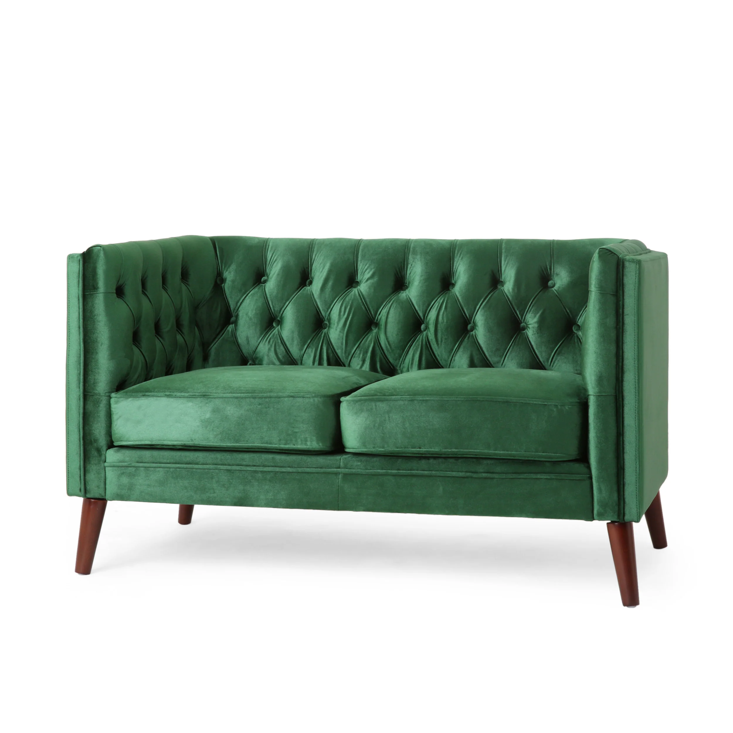 Henton Contemporary Upholstered Tufted Loveseat - furnishings