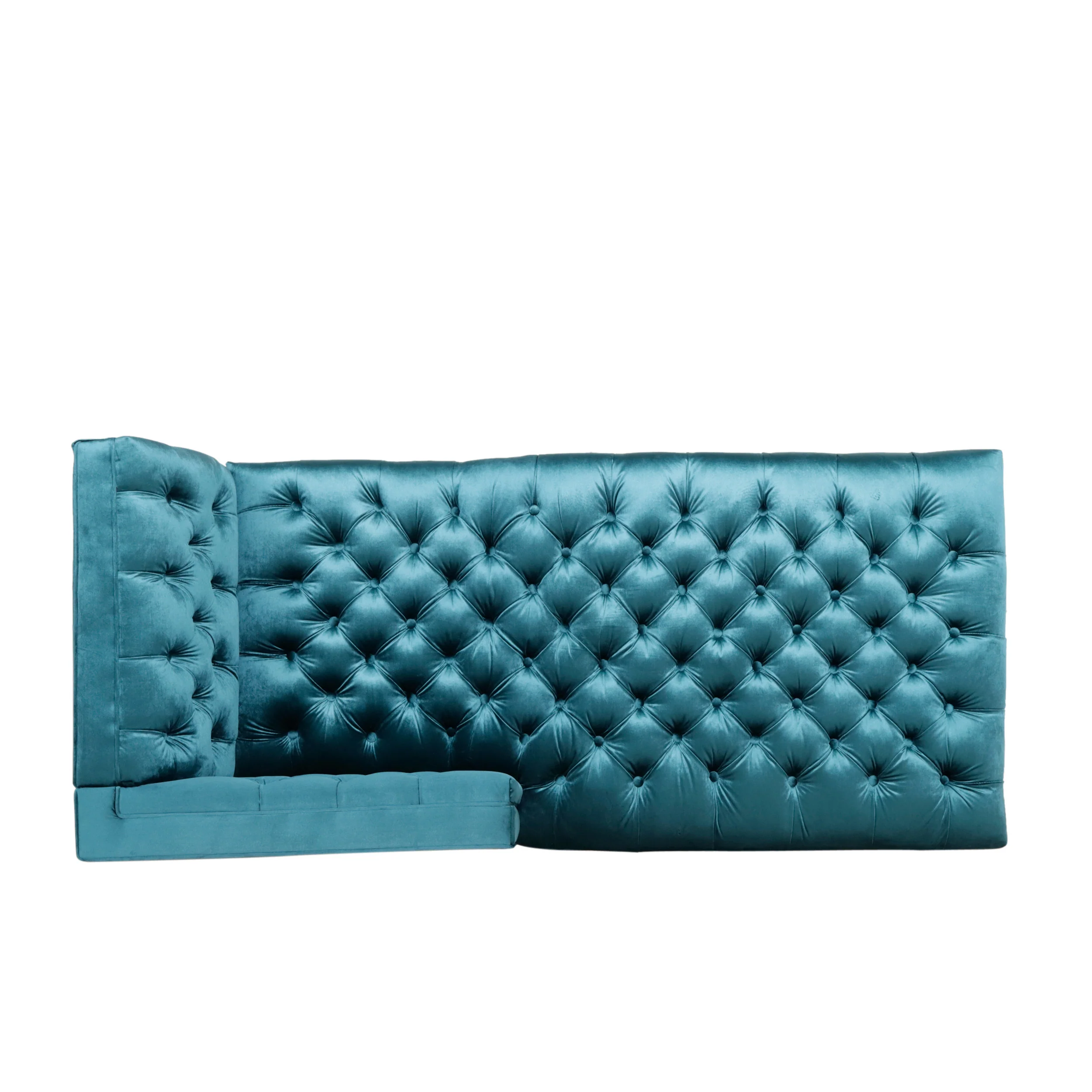 Camrose Contemporary Tufted Velvet Chaise Sectional - furnishings
