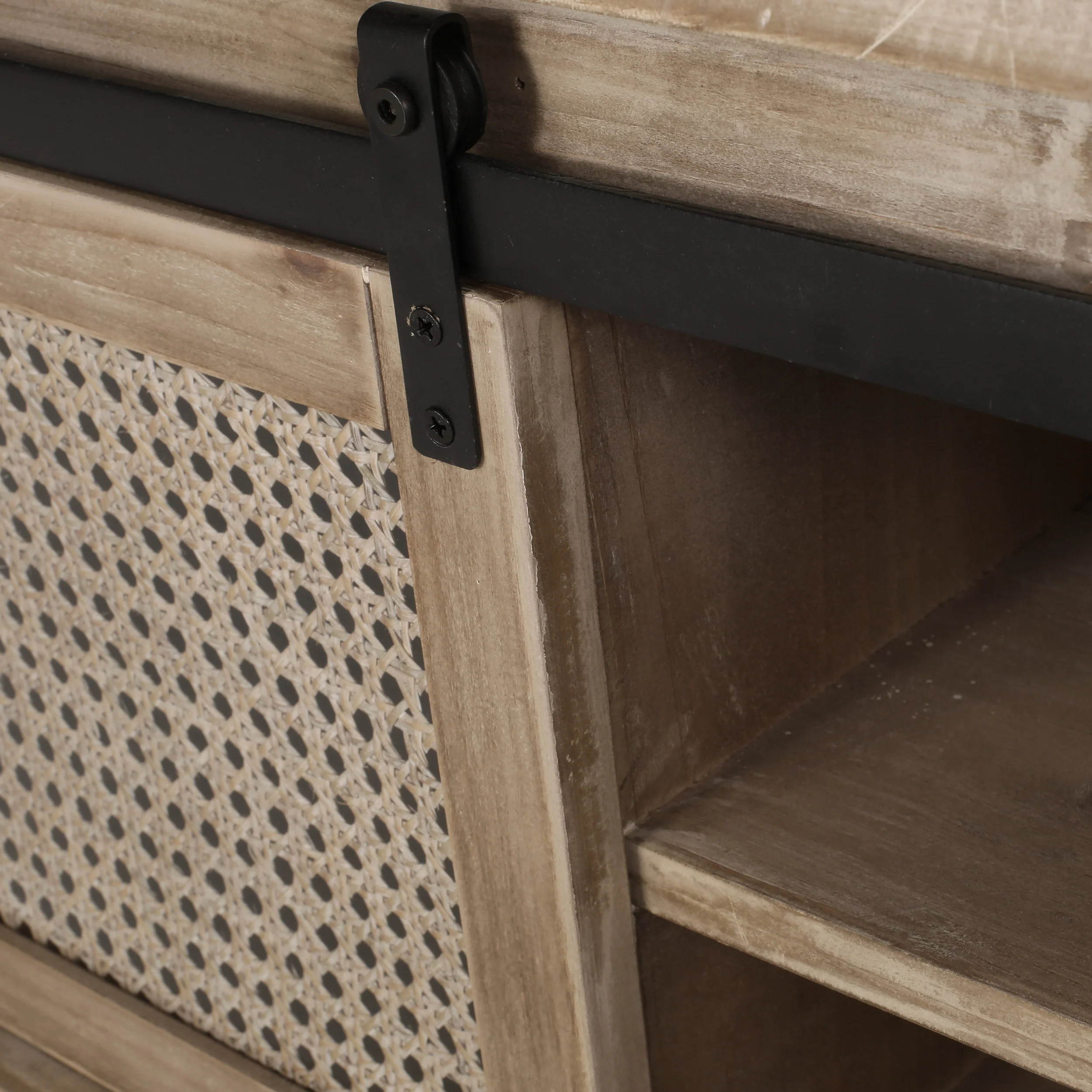 Ferster Rustic Storage Bench with Cushion, Beige, Natural, and Black - furnishings