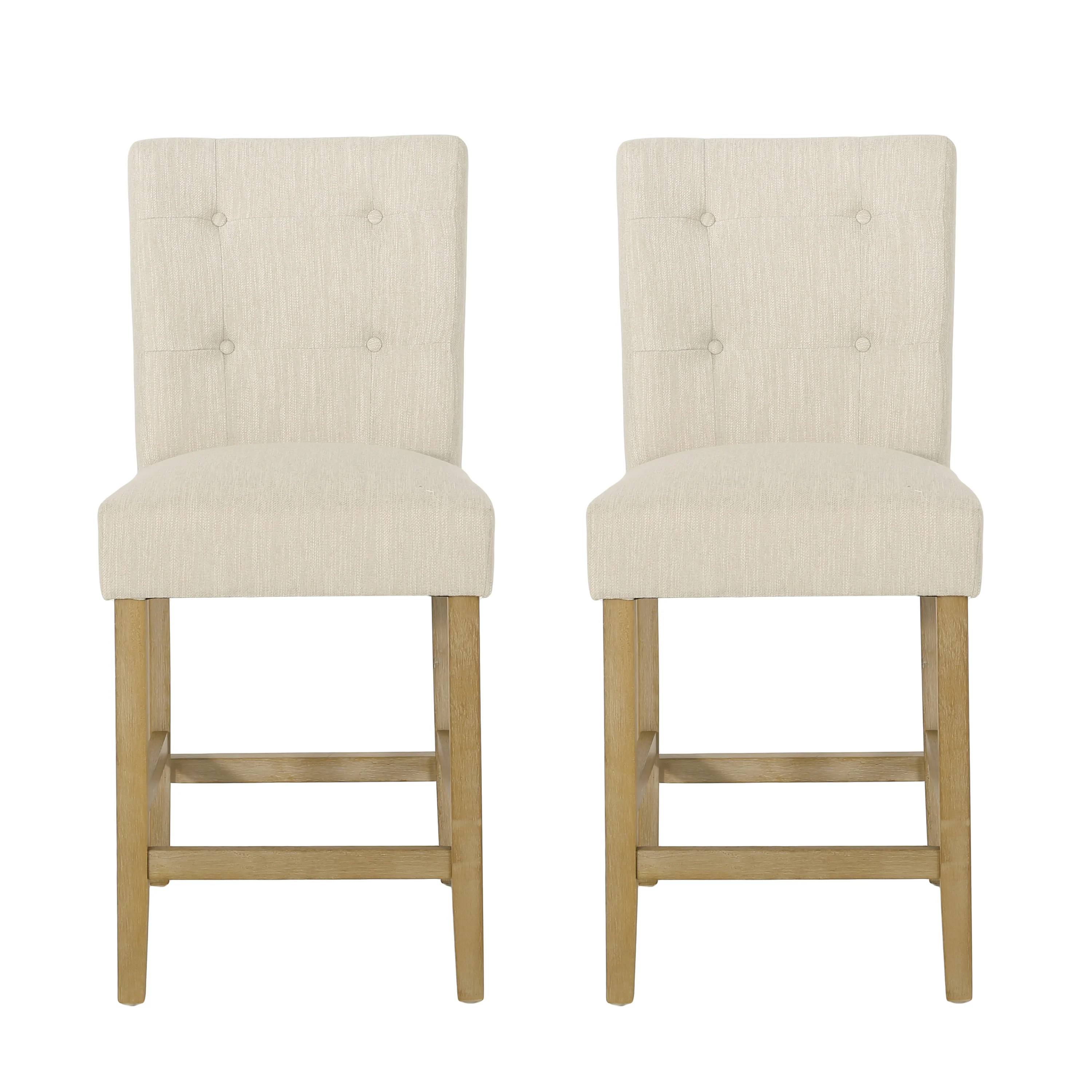 Dellroy Contemporary Fabric Button Tufted 26 Inch Counter Stools, Set of 2 - furnishings
