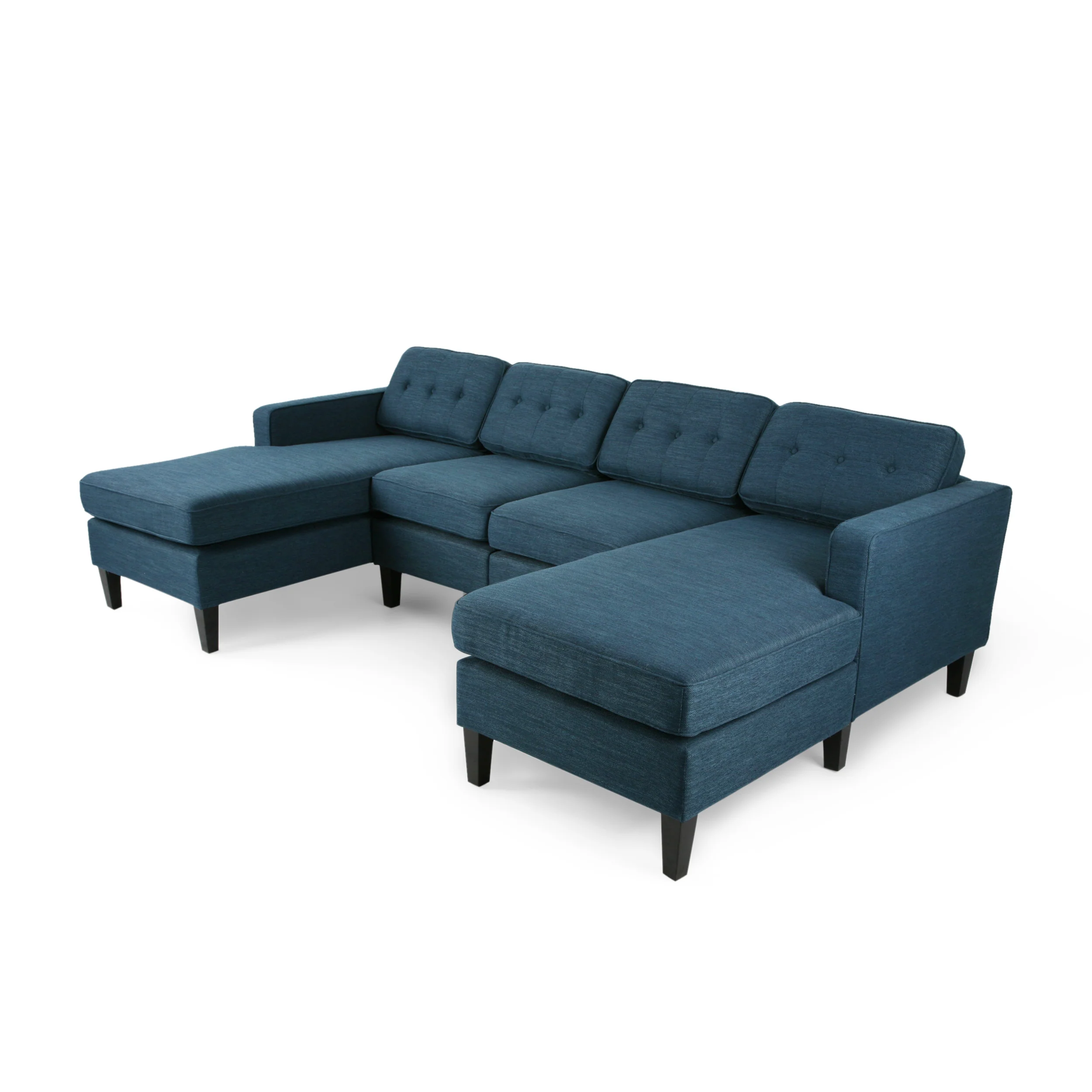 Grace Contemporary Fabric Chaise Sectional with Button Accents - furnishings