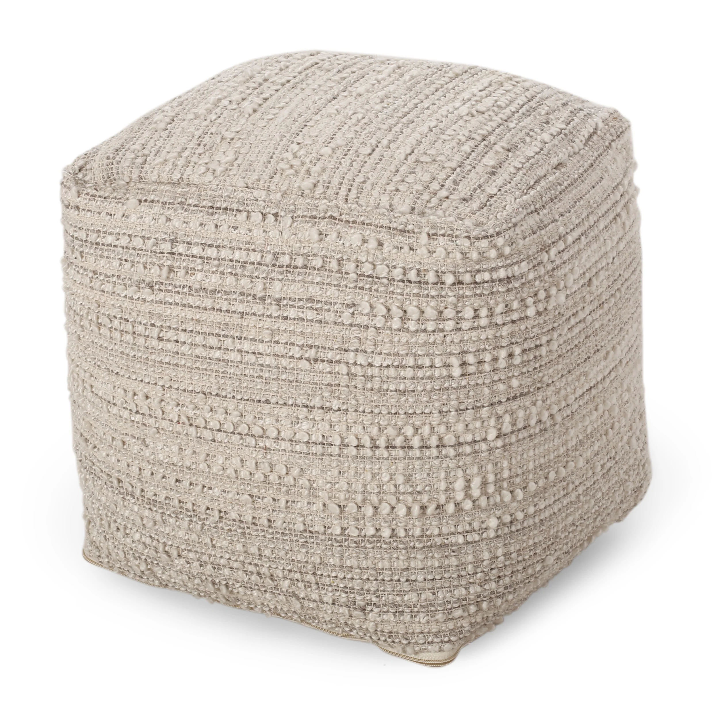 Osgood Boho Handcrafted Fabric Cube Pouf - furnishings