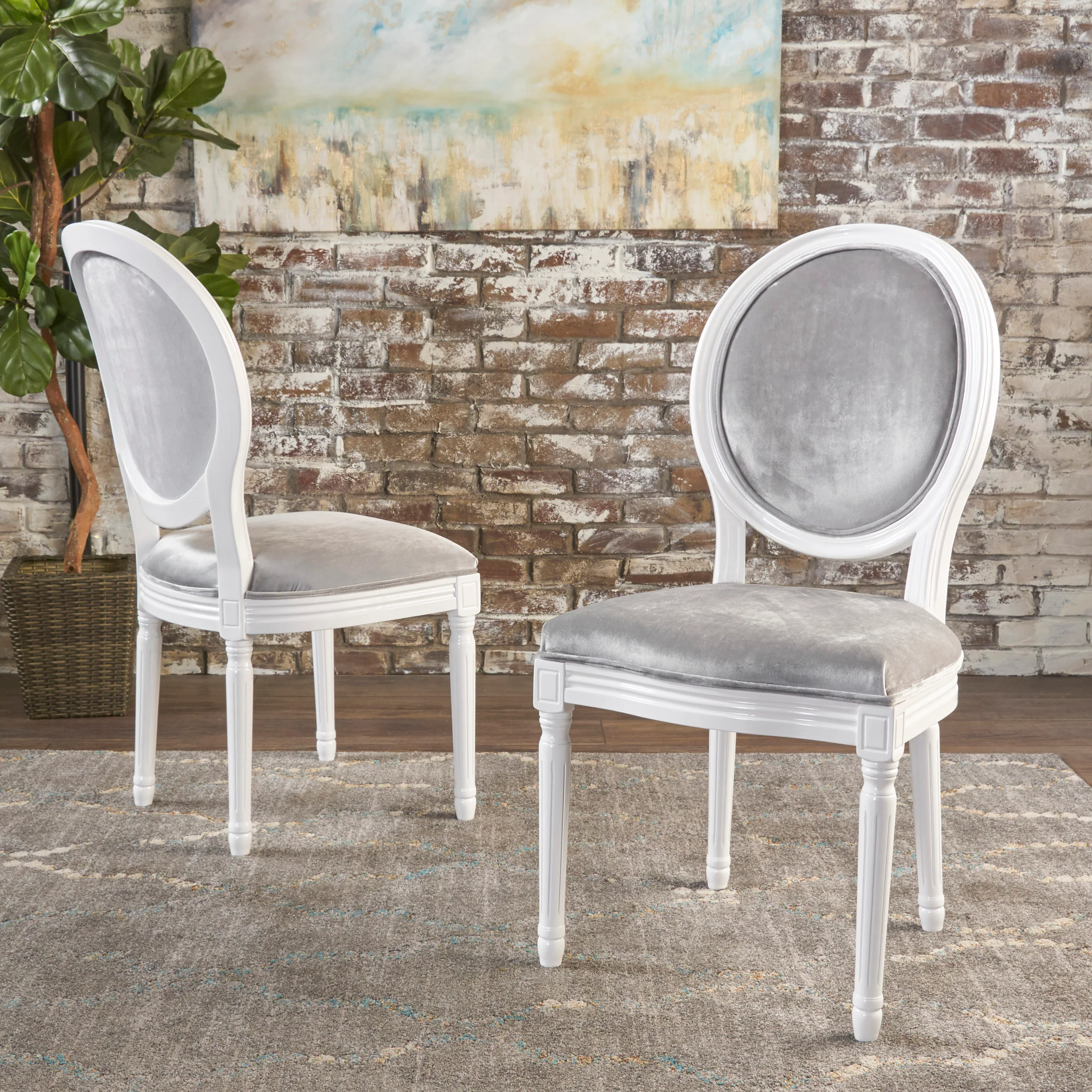 Phinnaeus Contemporary Velvet Dining Chairs (Set of 2) - furnishings