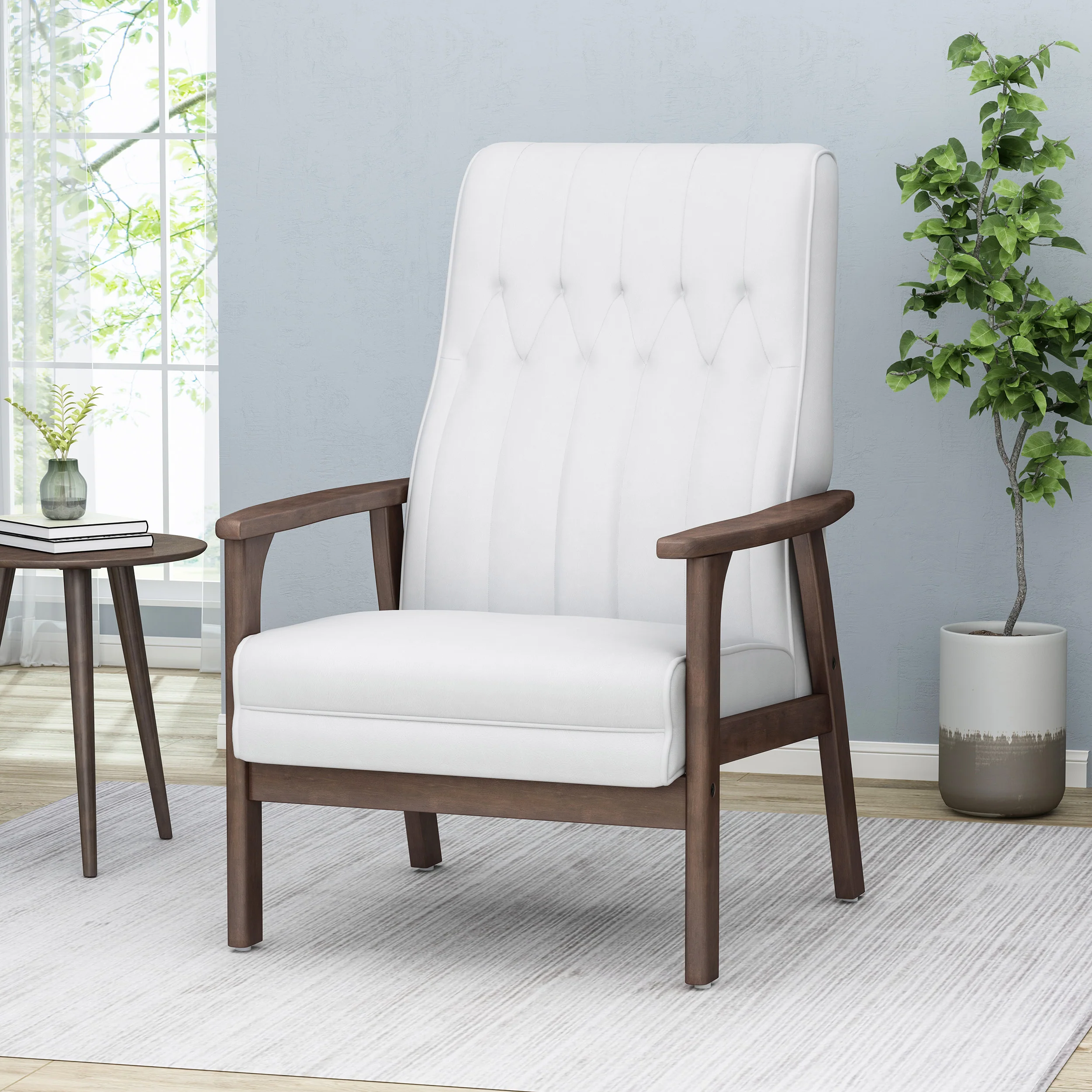 Katharine Mid-Century Faux Leather Modern Accent Chair - furnishings