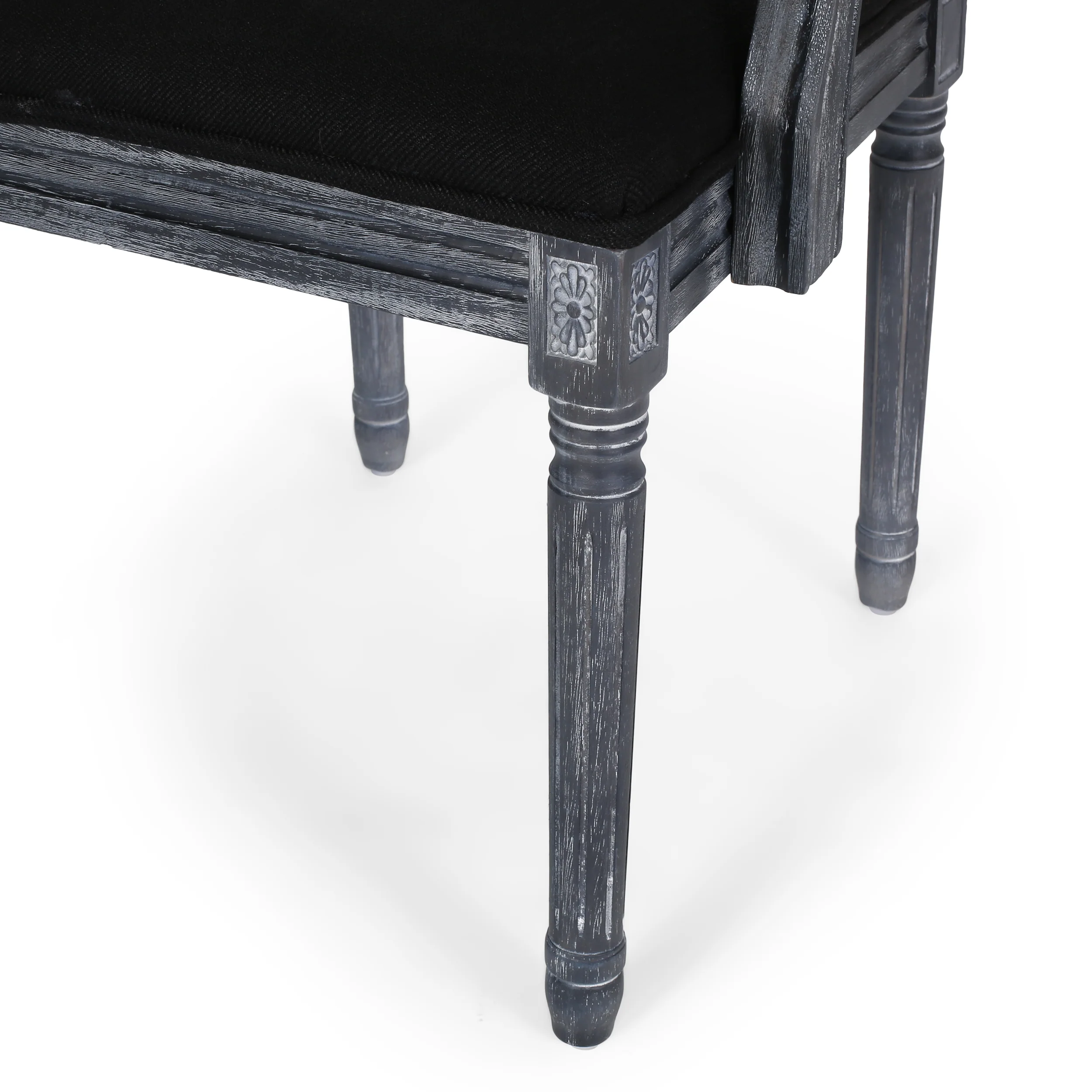 Zentner French Country Upholstered Wood and Cane Upholstered Dining Chairs, Set of 4 - furnishings