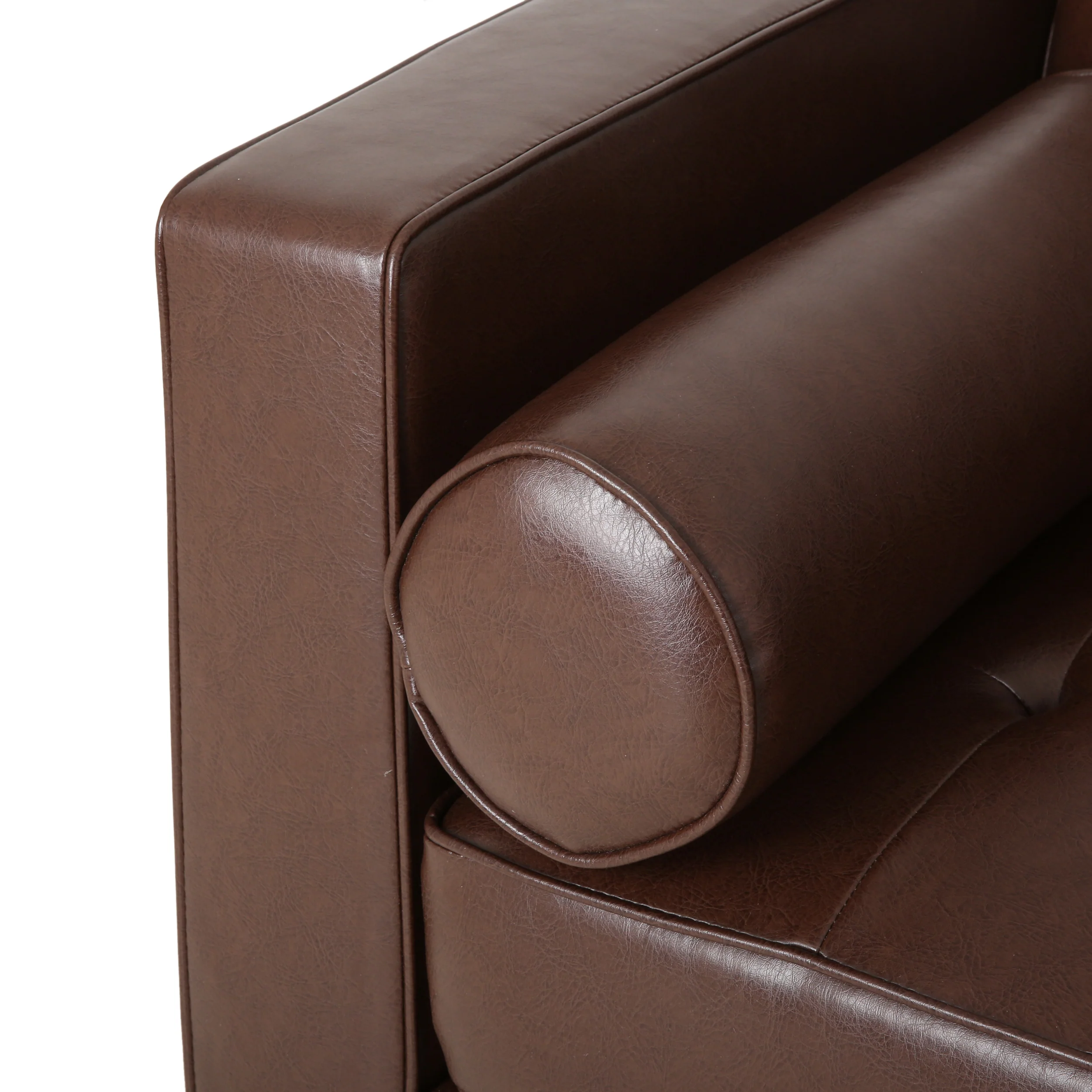 Hixon Contemporary Faux Leather Tufted 3 Piece Sofa and Club Chair Set - furnishings