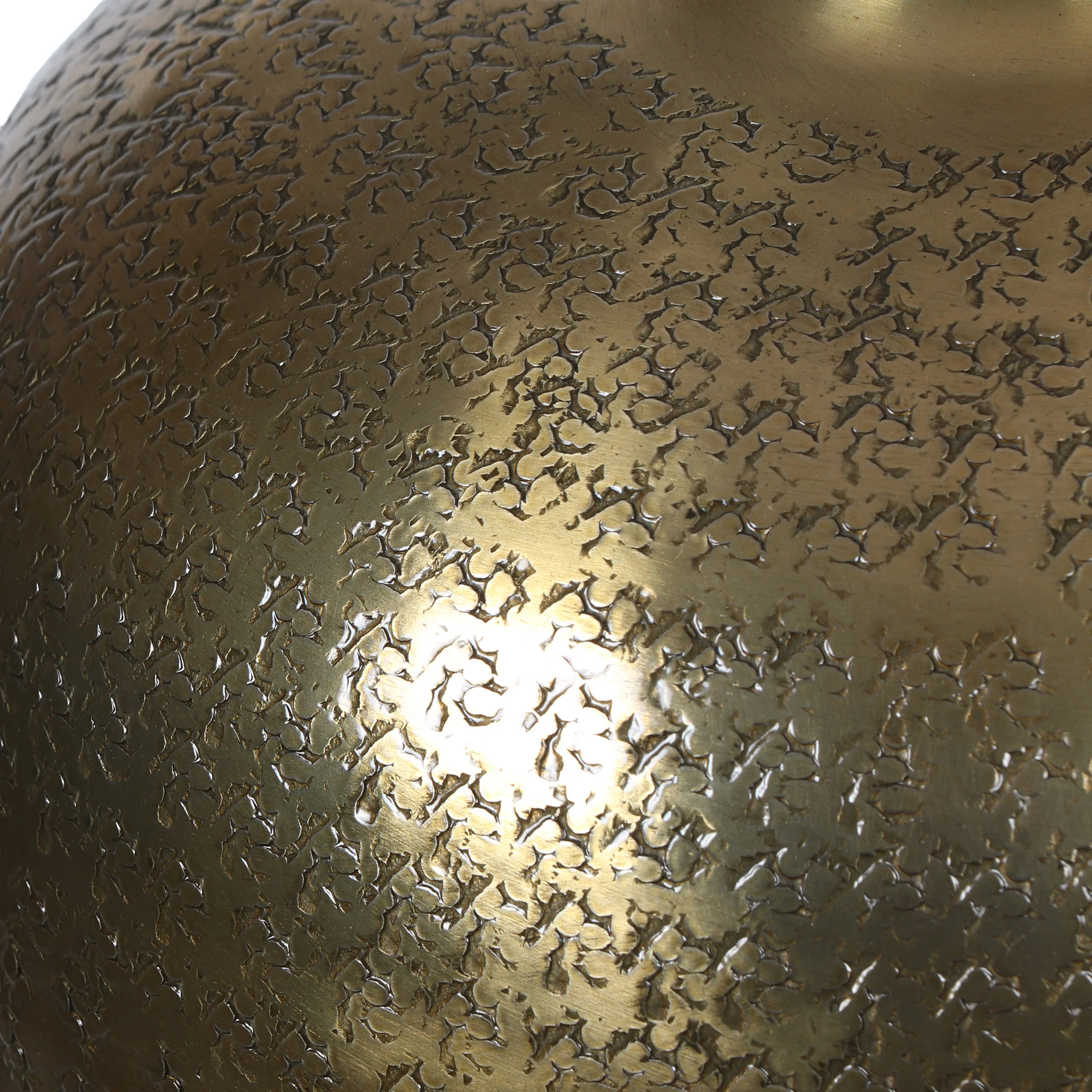 Olcott Handmade Textured Aluminum Vase, Brass - furnishings