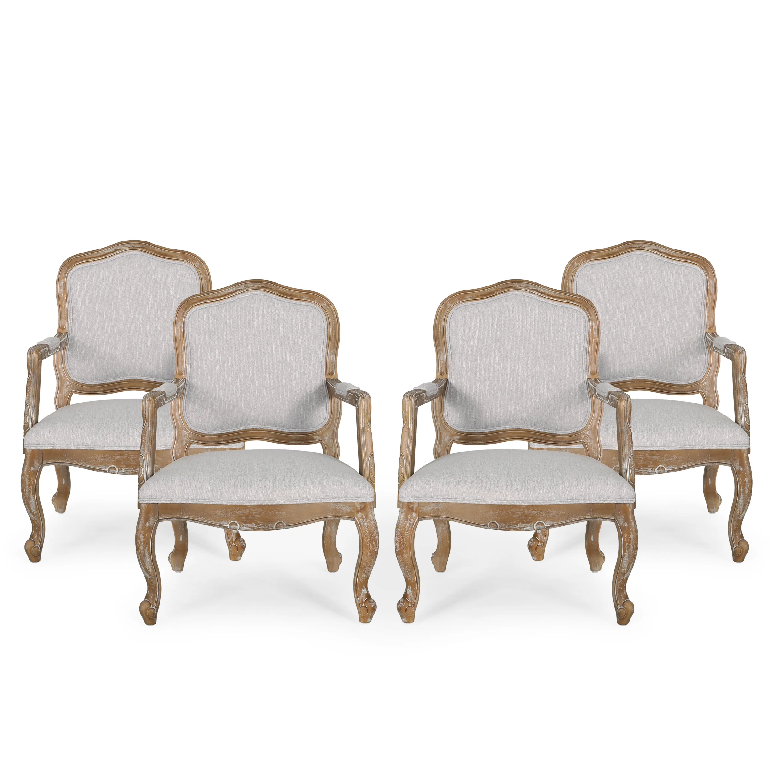 Stene French Country Wood Upholstered Dining Armchair - furnishings