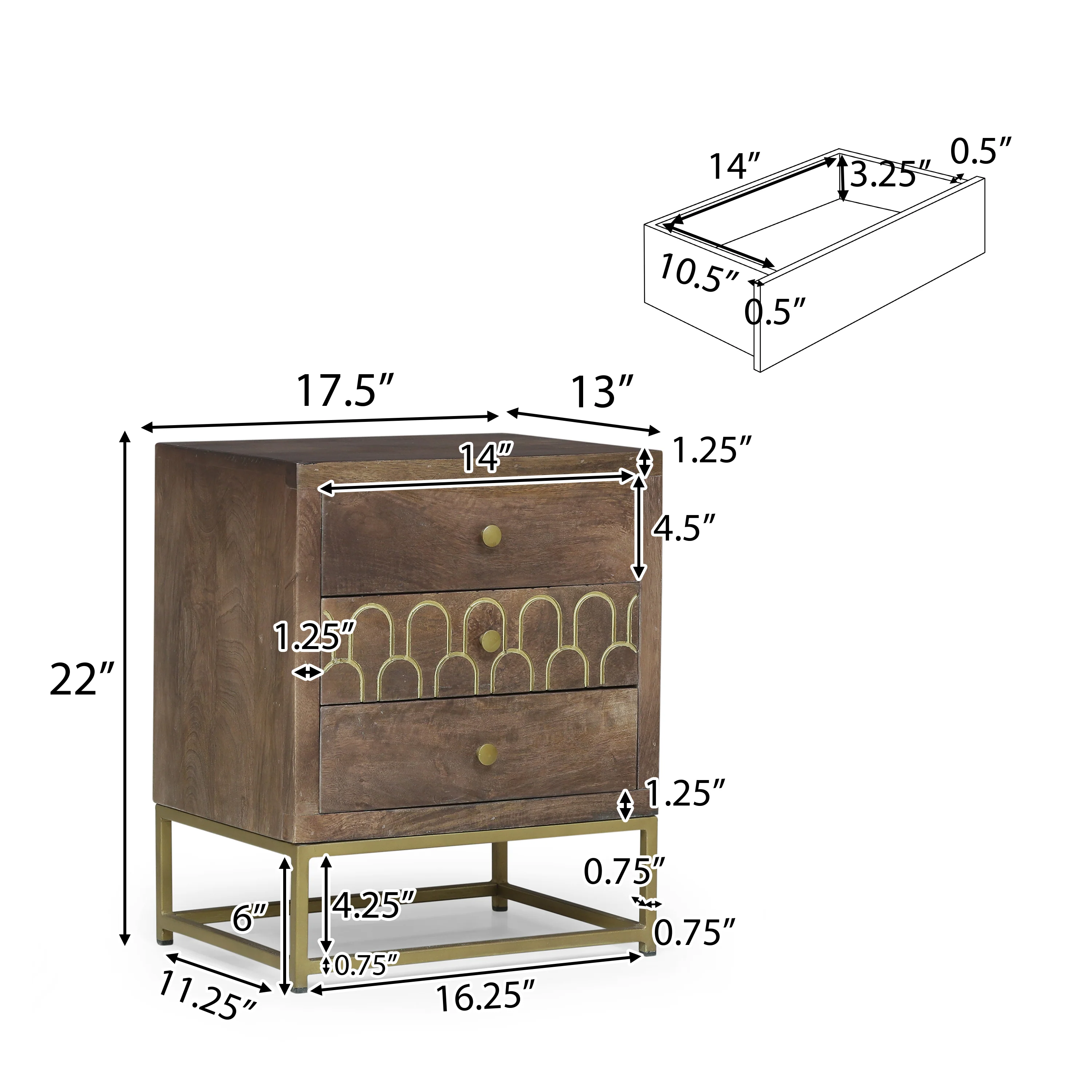 Javayah Contemporary Wooden Night Stand - furnishings