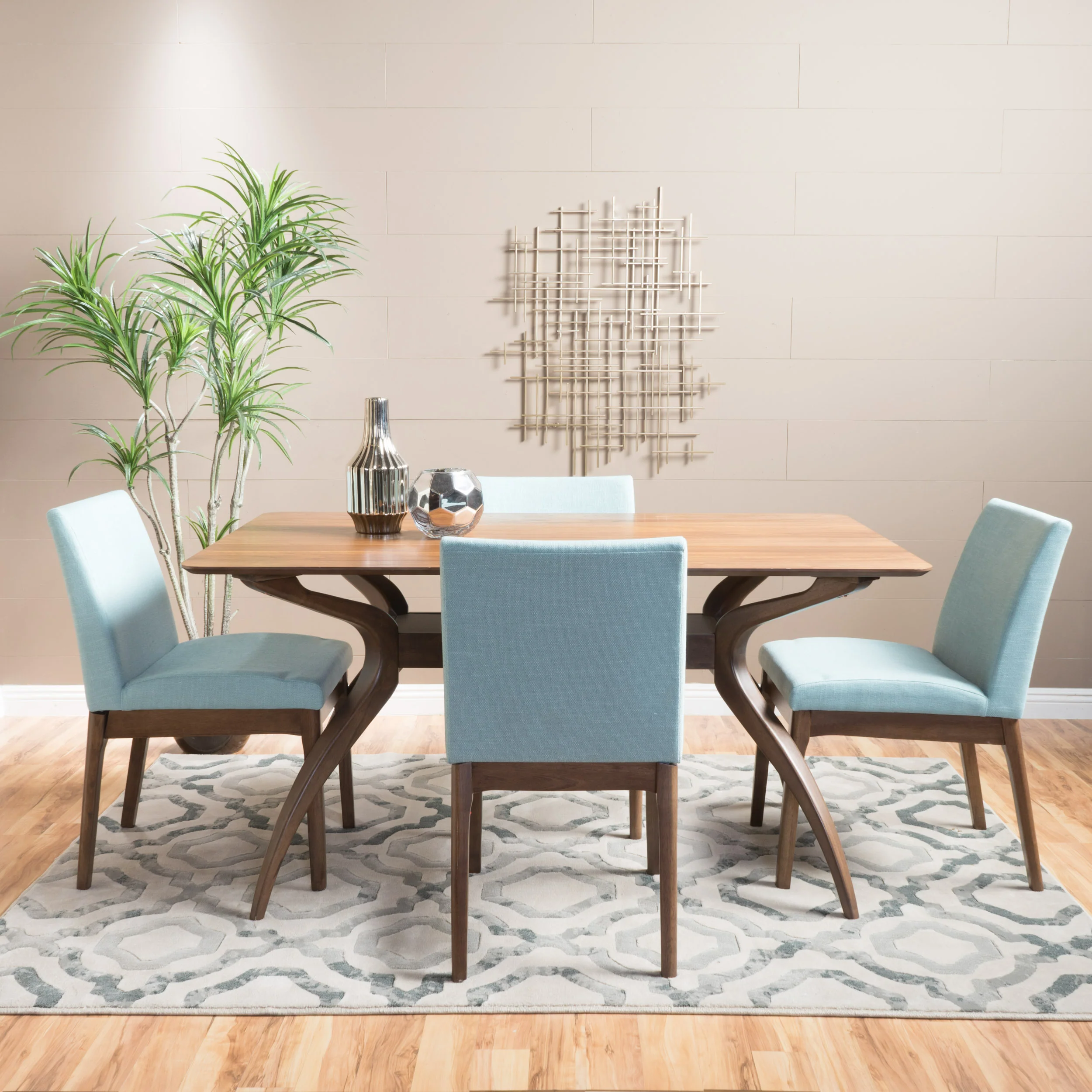 Katherine Mid-Century Modern 5 Piece Dining Set - furnishings