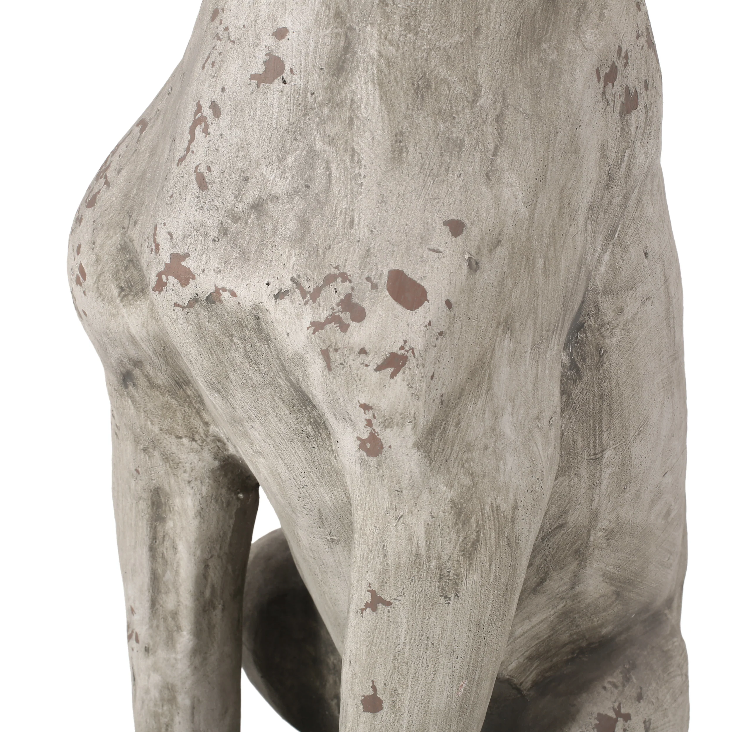 Ashtabula Outdoor Dog Garden Statue, Antique White - furnishings