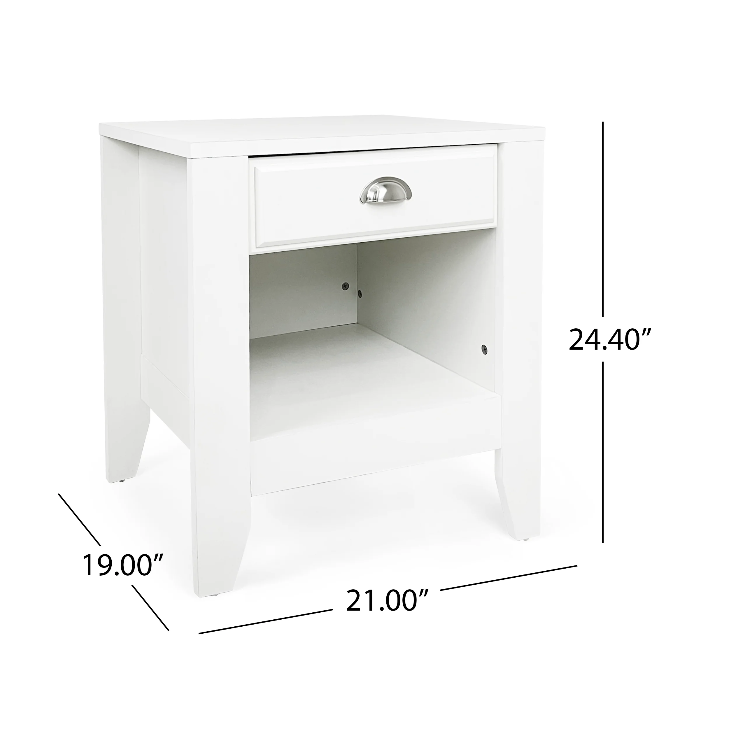 Cleary Contemporary Faux Wood Nightstand with Drawer - furnishings