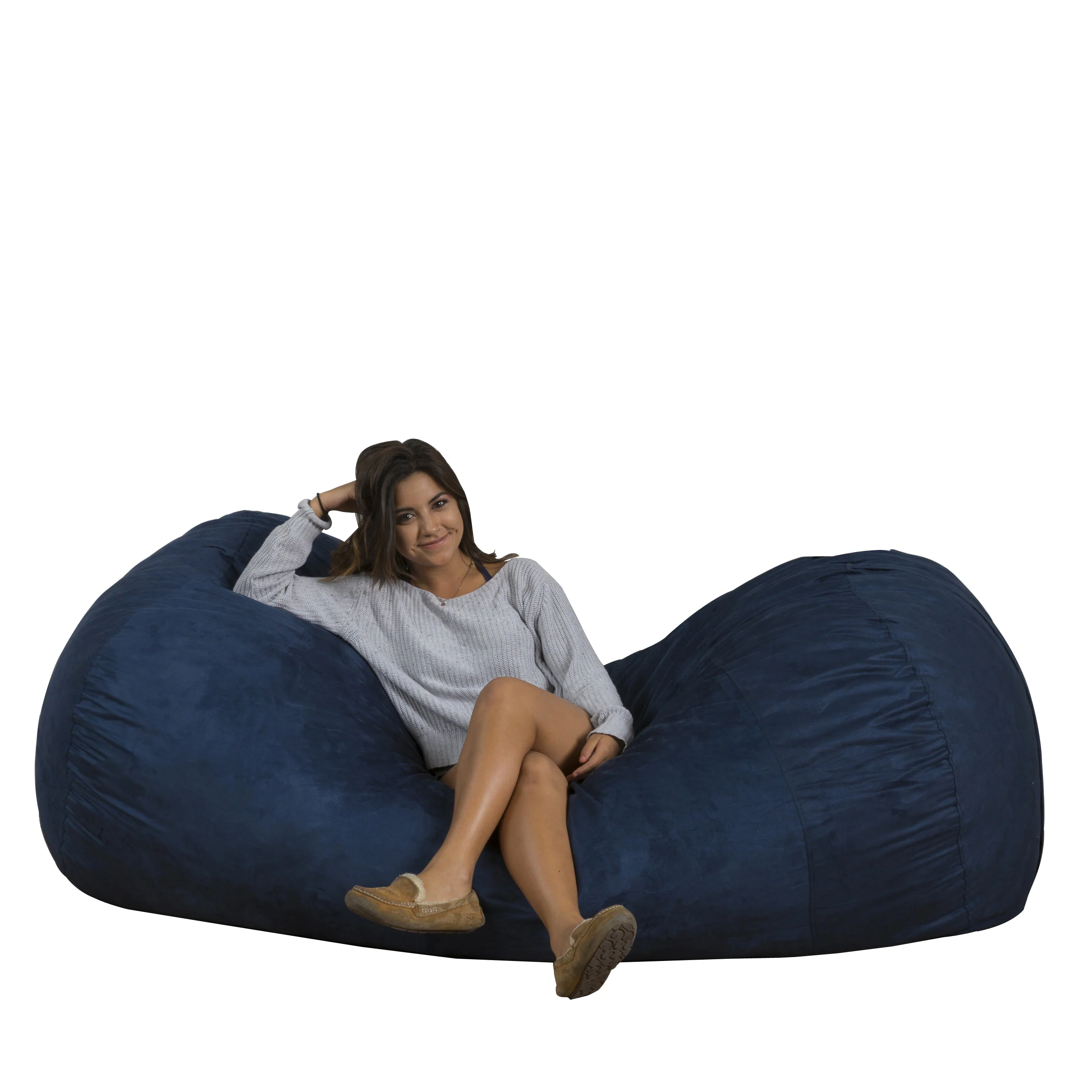 Thanvi Traditional 8 Foot Suede Bean Bag (Cover Only) - furnishings