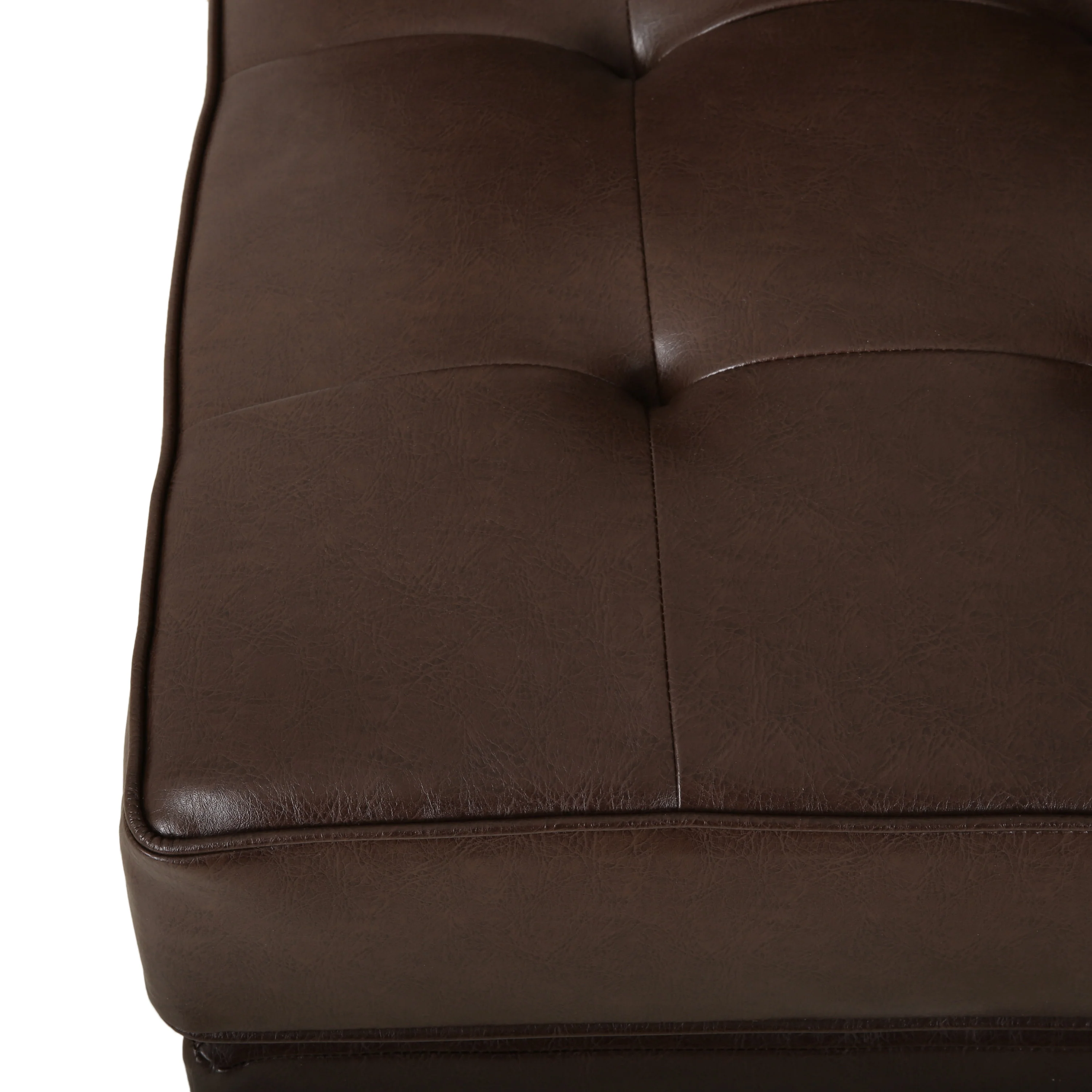 Goliath Contemporary Faux Leather Tufted 5 Seater Sectional Sofa Set - furnishings