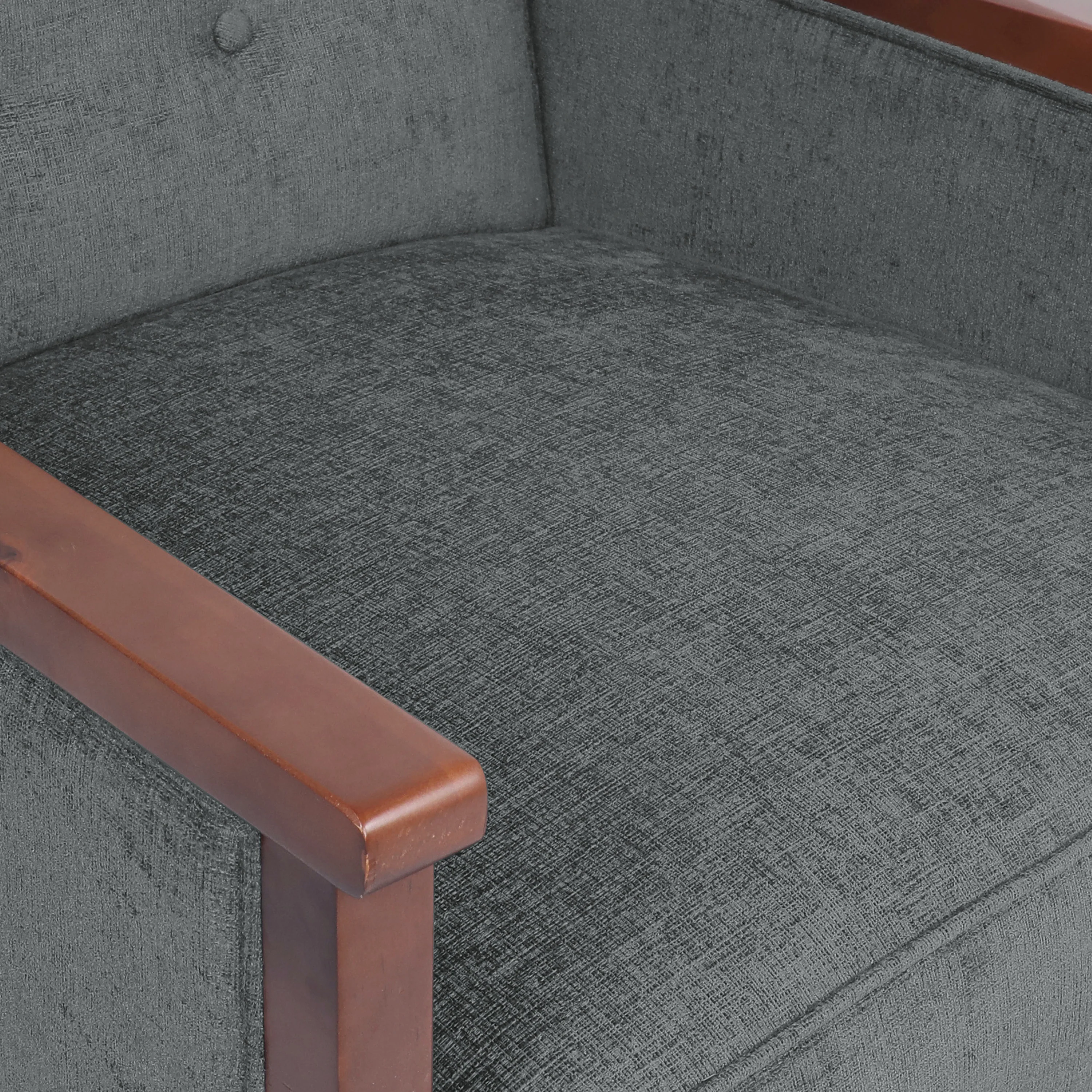Albatros Mid Century Modern Fabric Tufted Wood Pushback Recliner - furnishings