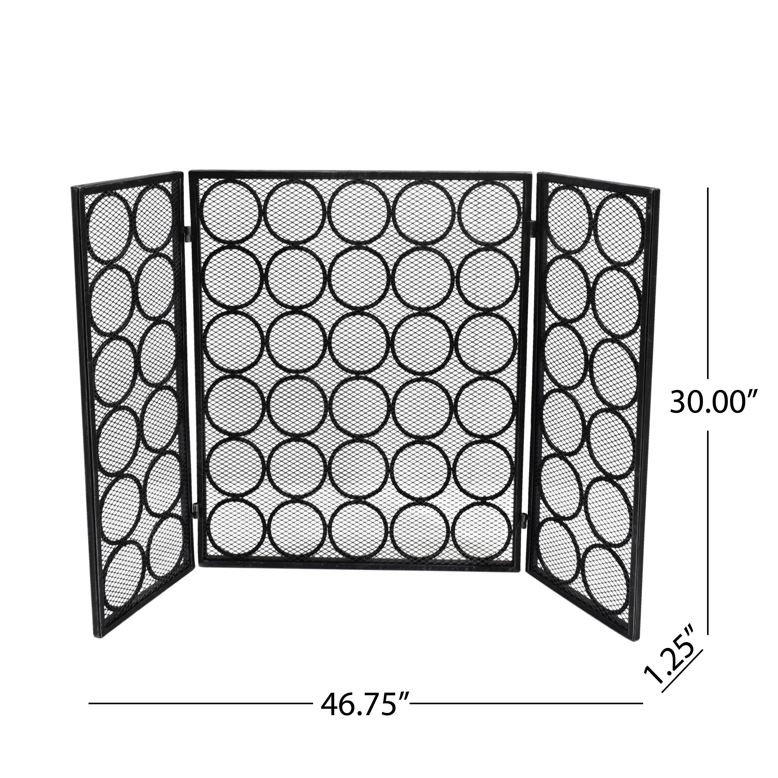 Koda Modern Three Panel Iron Firescreen - furnishings