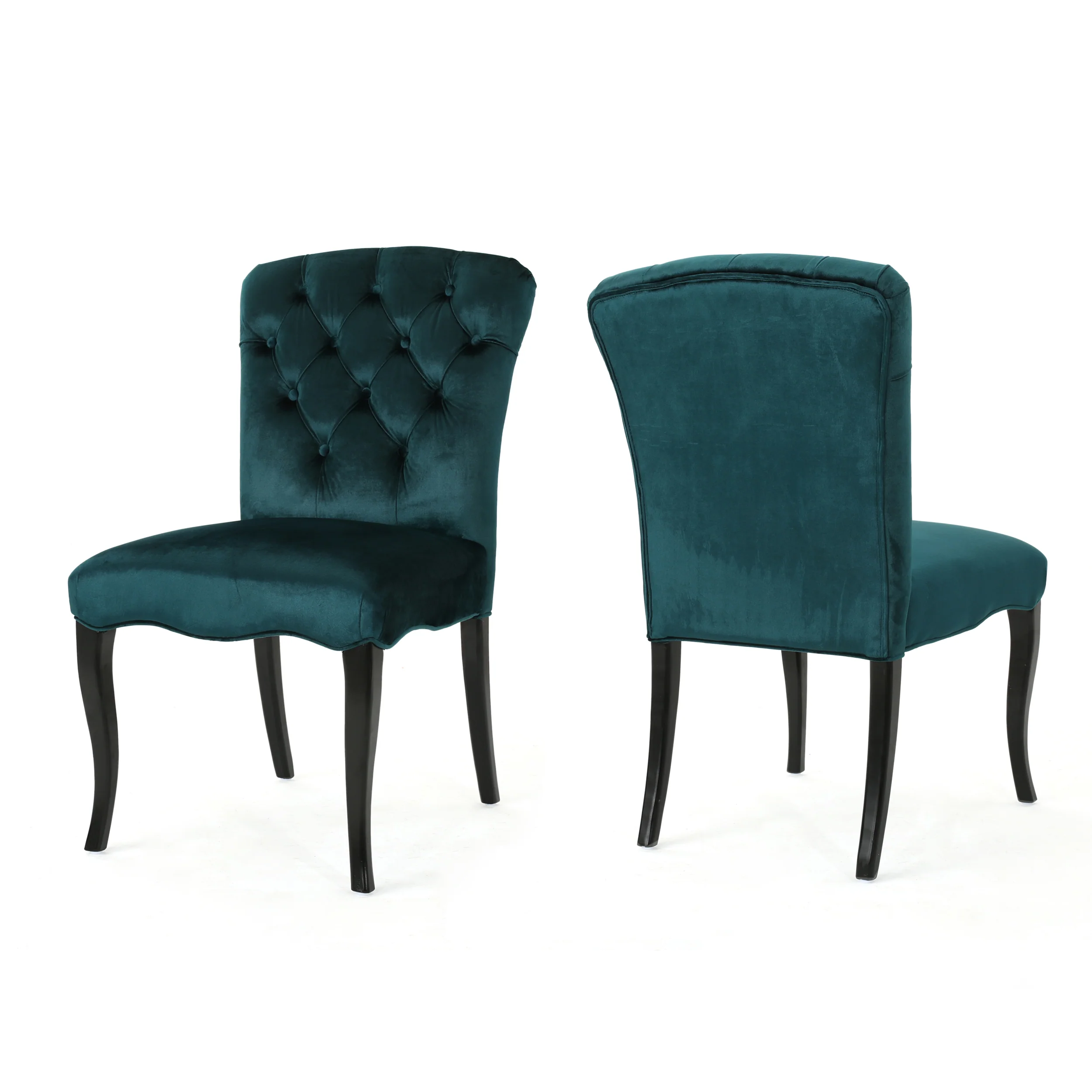 Hallie Traditional Tufted Armless Dining Chairs (Set of 2) - furnishings