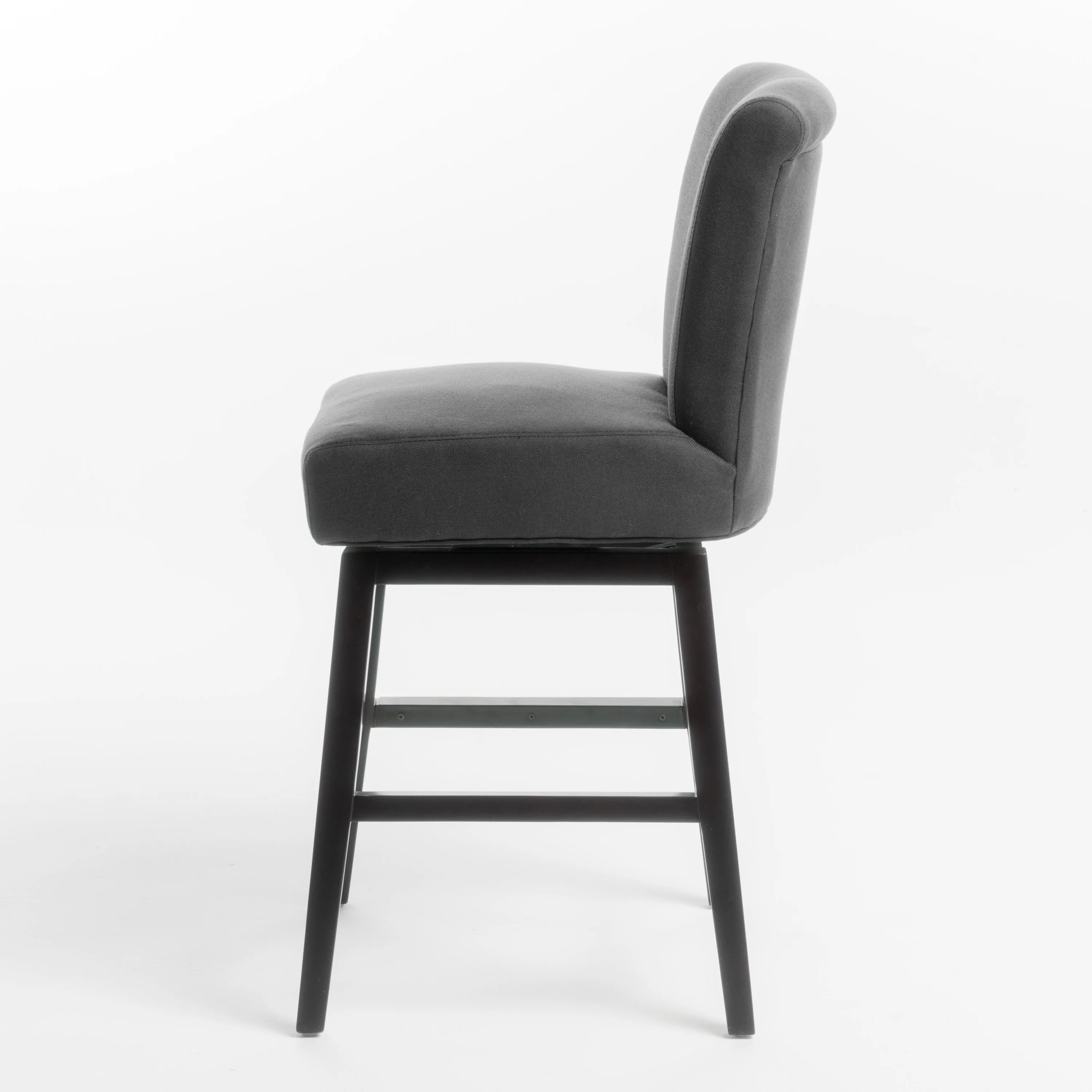 Tristan Contemporary Dark Charcoal Fabric Upholstered Swivel Counter Stool - furnishings