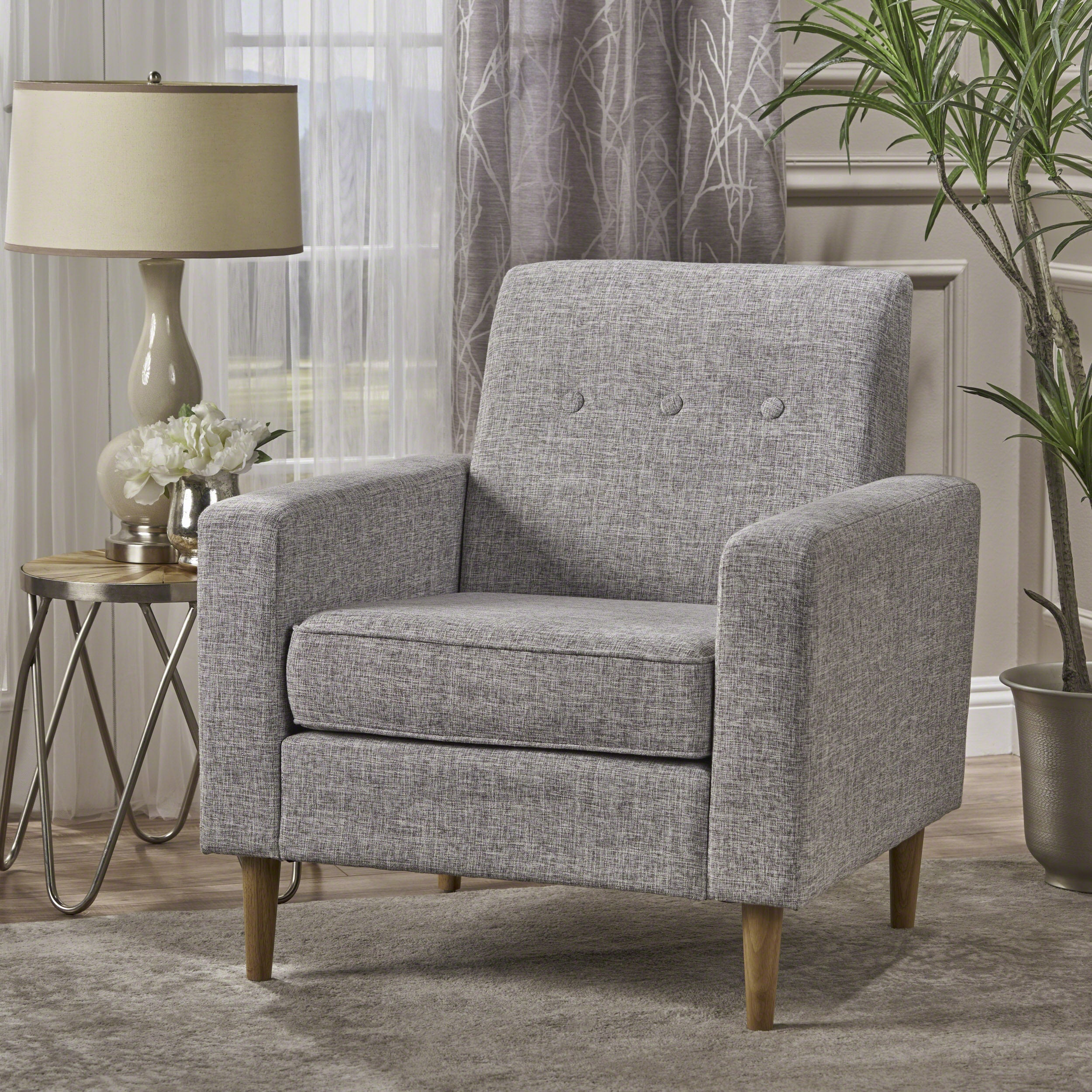 Stratford Mid Century Modern Fabric Club Chair - furnishings