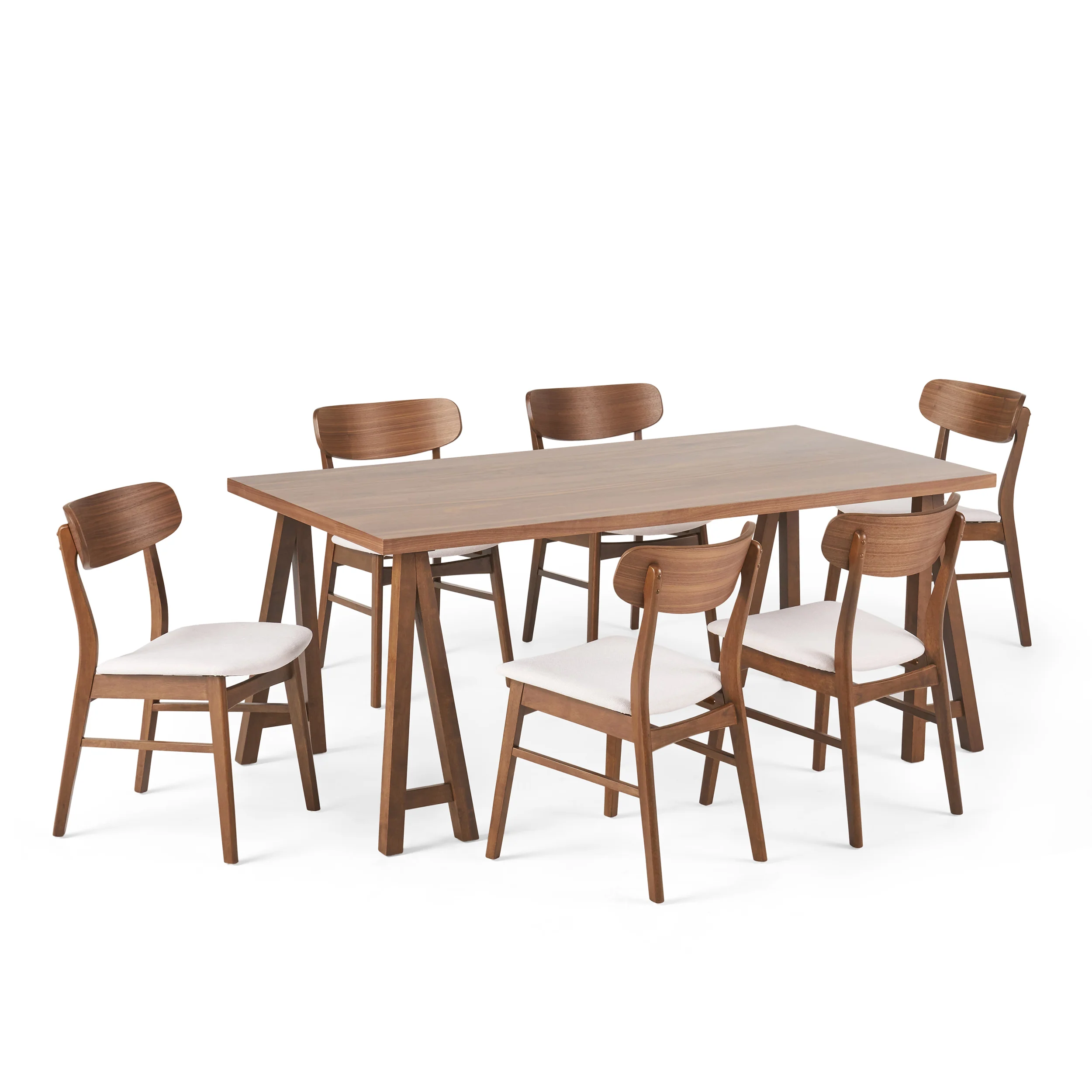 Alexis Mid-Century Modern 7 Piece Dining Set - furnishings