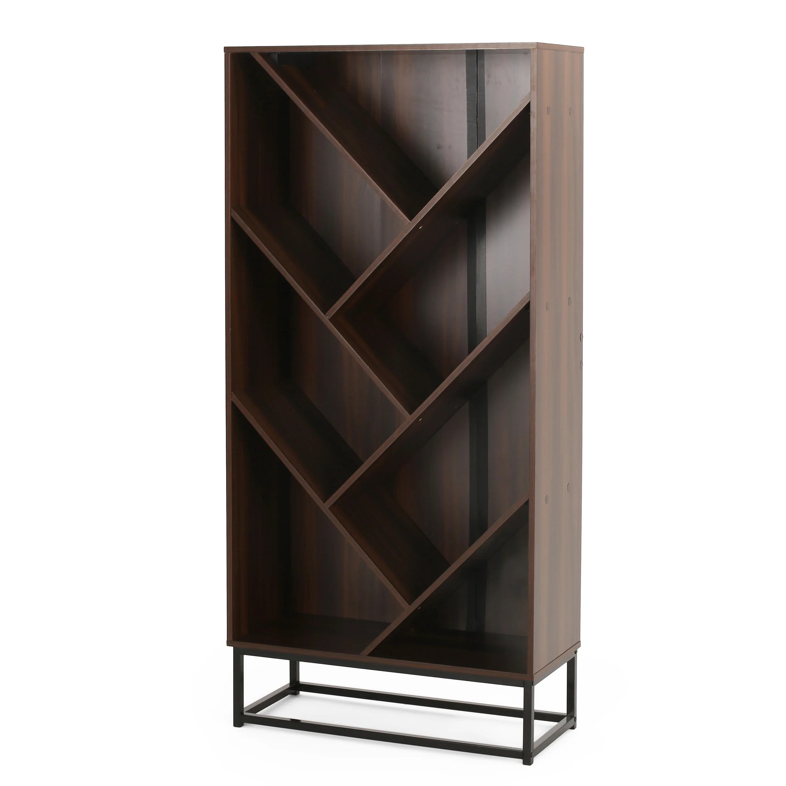 Emory Modern Industrial 6 Shelf V Bookcase - furnishings