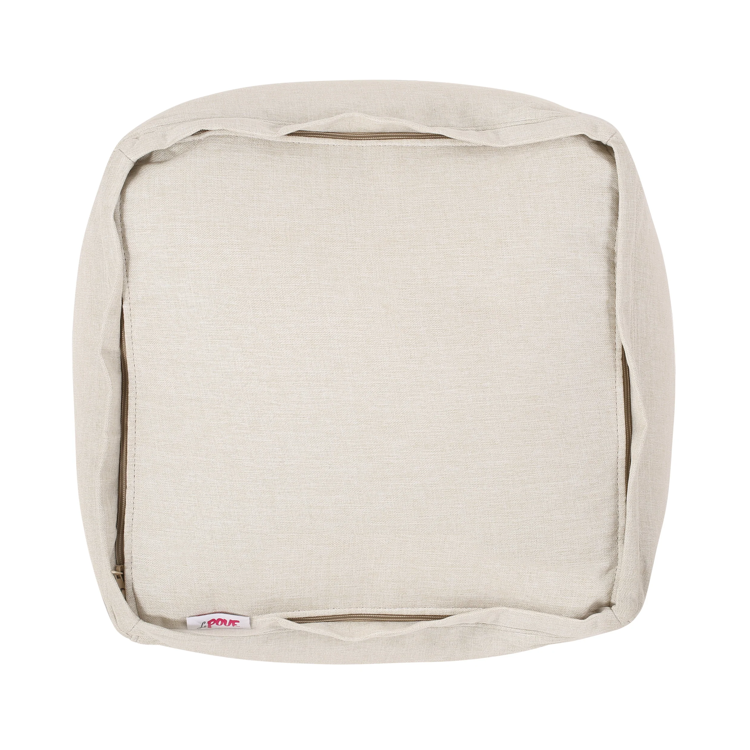 Punjab Tattnall Contemporary Two Tone Fabric Cube Pouf - furnishings