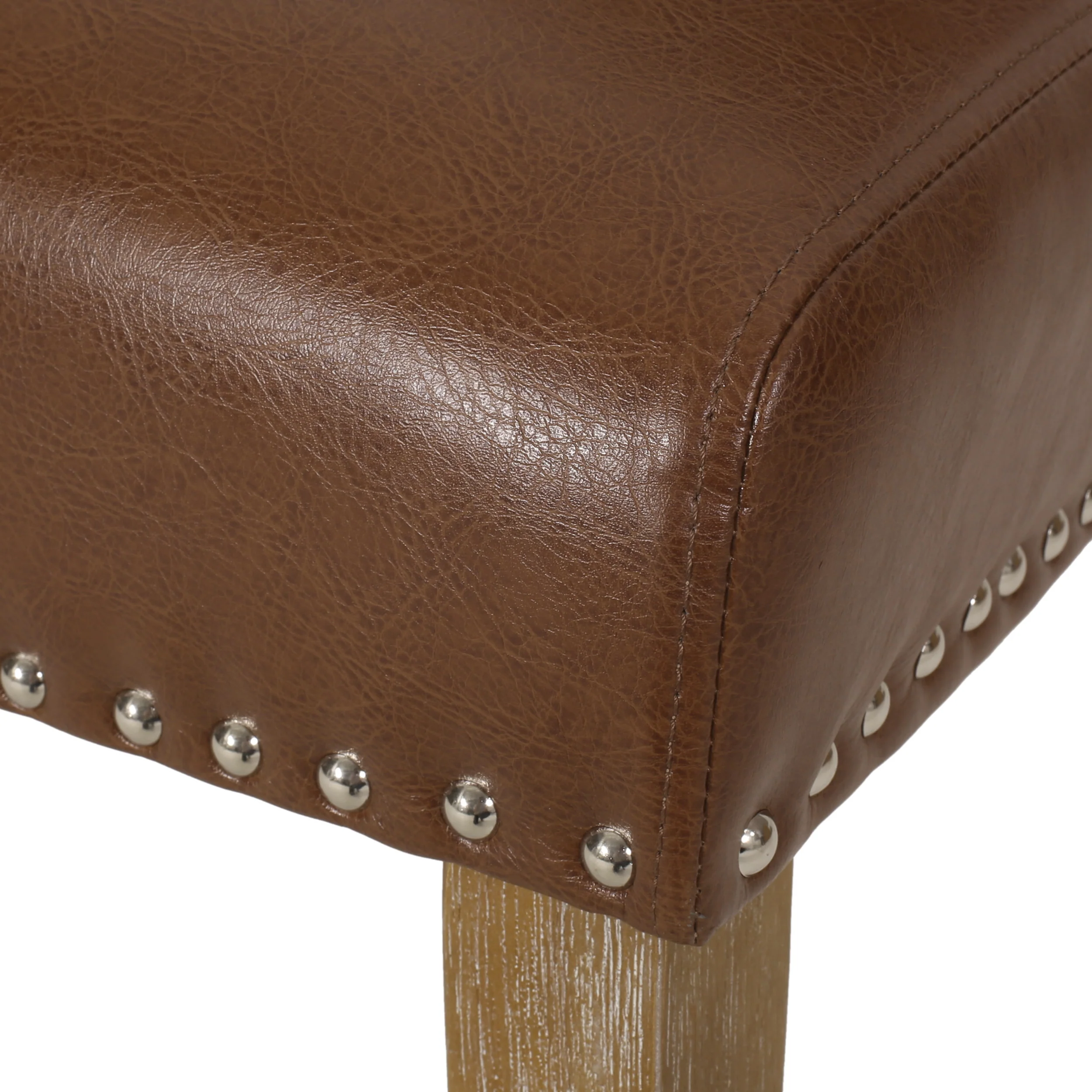 Frances Contemporary Faux Leather Tufted Dining Chairs with Nailhead Trim, Set of 4 - furnishings