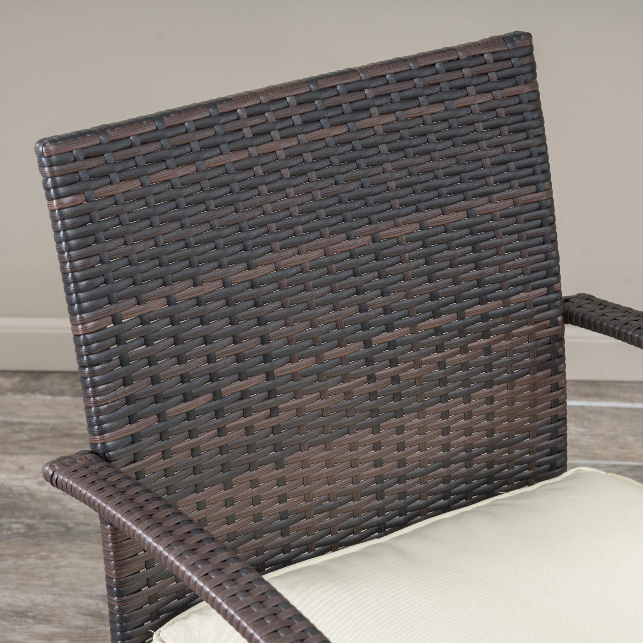 Carmela Outdoor 5pc Multibrown Wicker Dining Set - furnishings