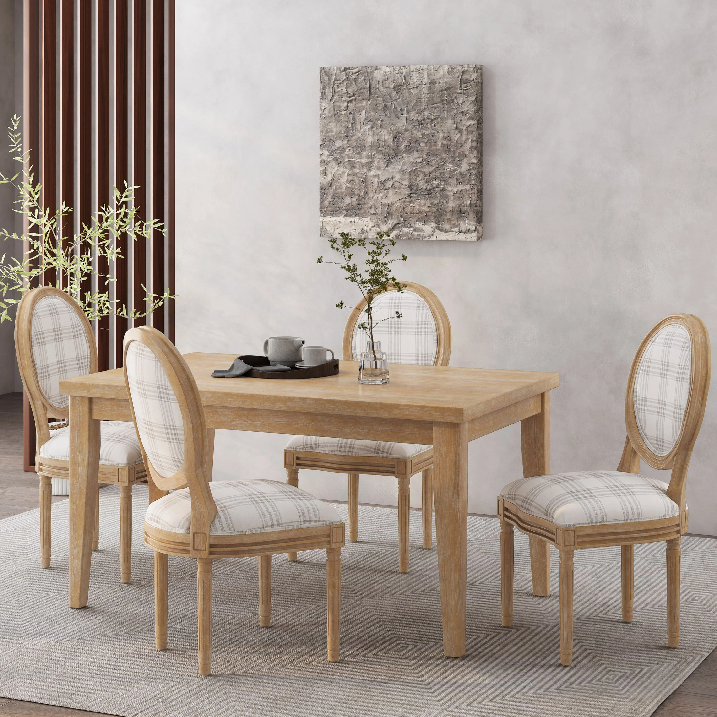 Lariya French Country Fabric Dining Chairs - furnishings