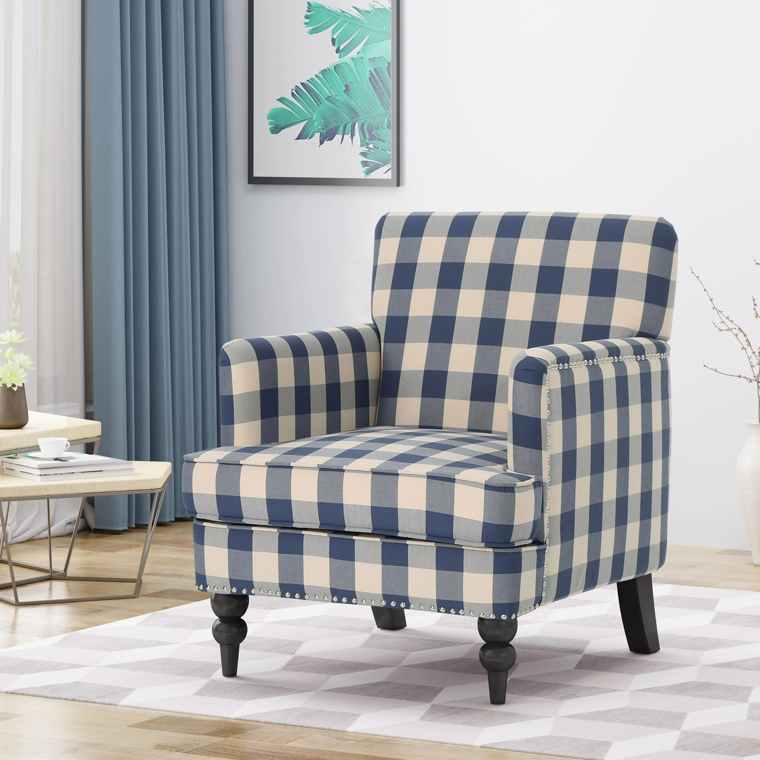 Eve Tufted Fabric Club Chair - furnishings
