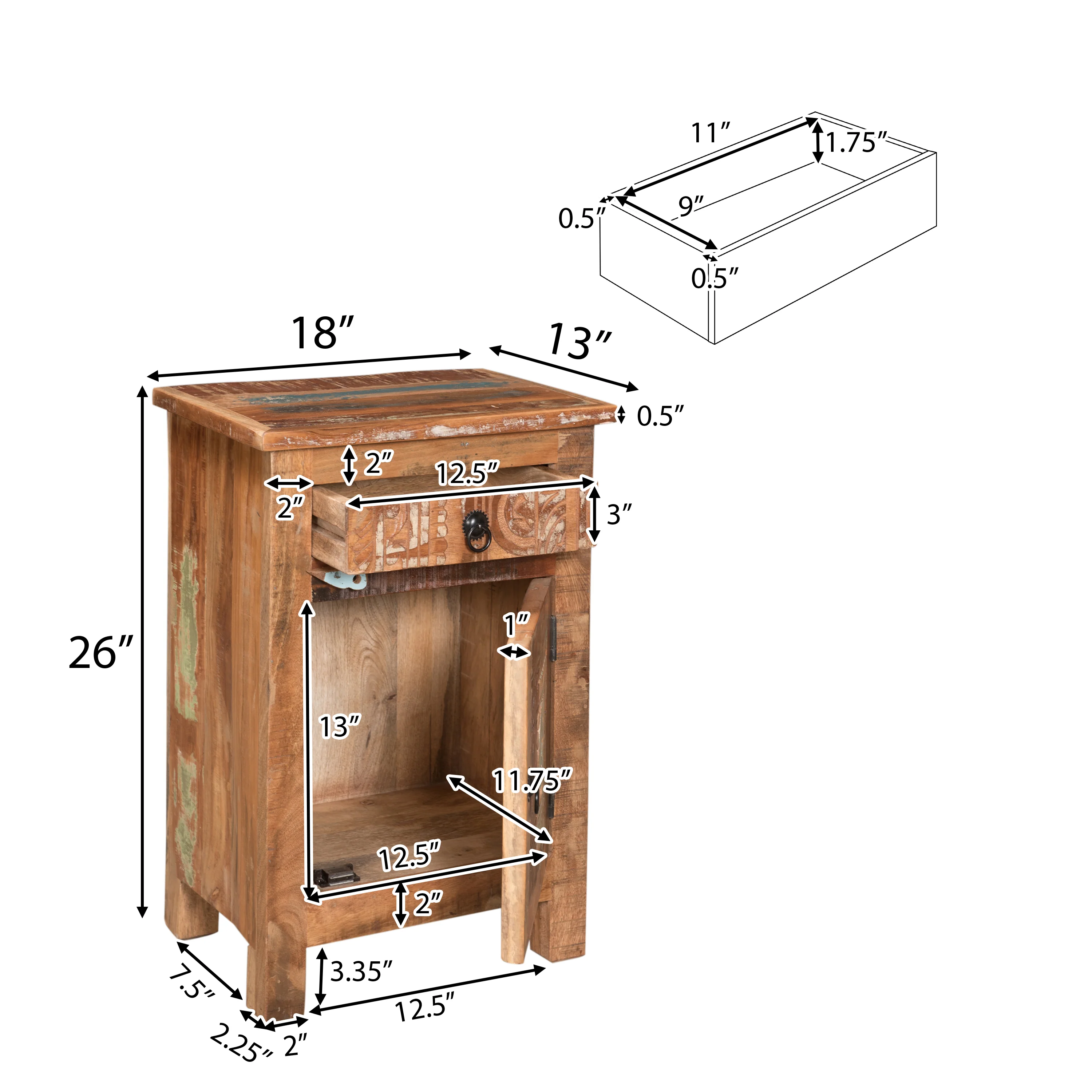 Nancy Distressed End Table - furnishings
