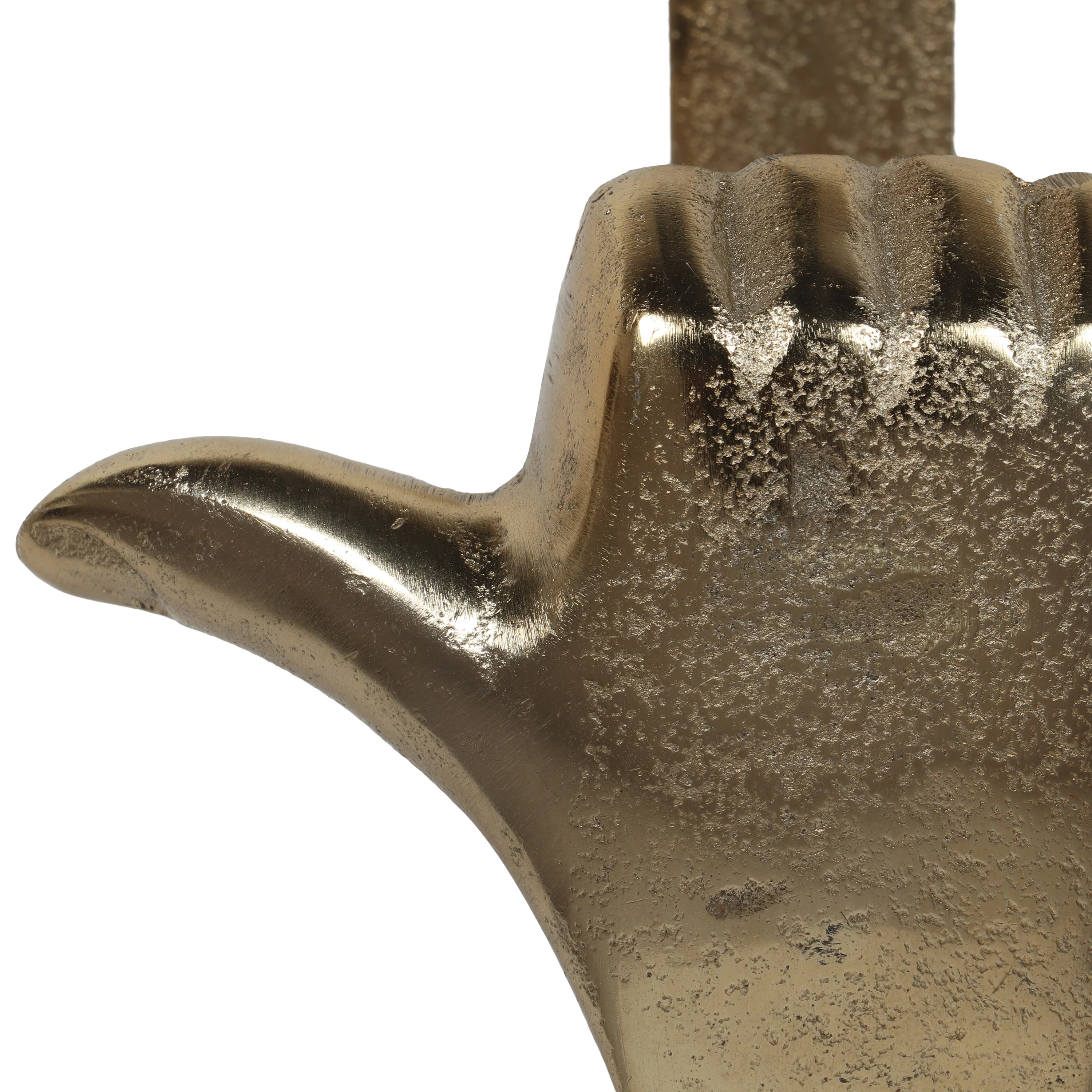 Denison Handmade Aluminum Hand Gesture Coat Hooks (Set of 3), Raw Gold - furnishings